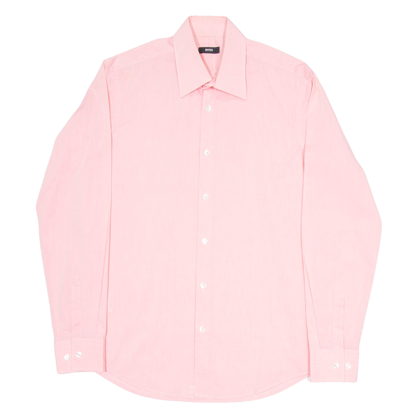 BOSS Mens Plain Shirt Pink Long Sleeve M Refurbished - N/A refurbished available on Cerqular
