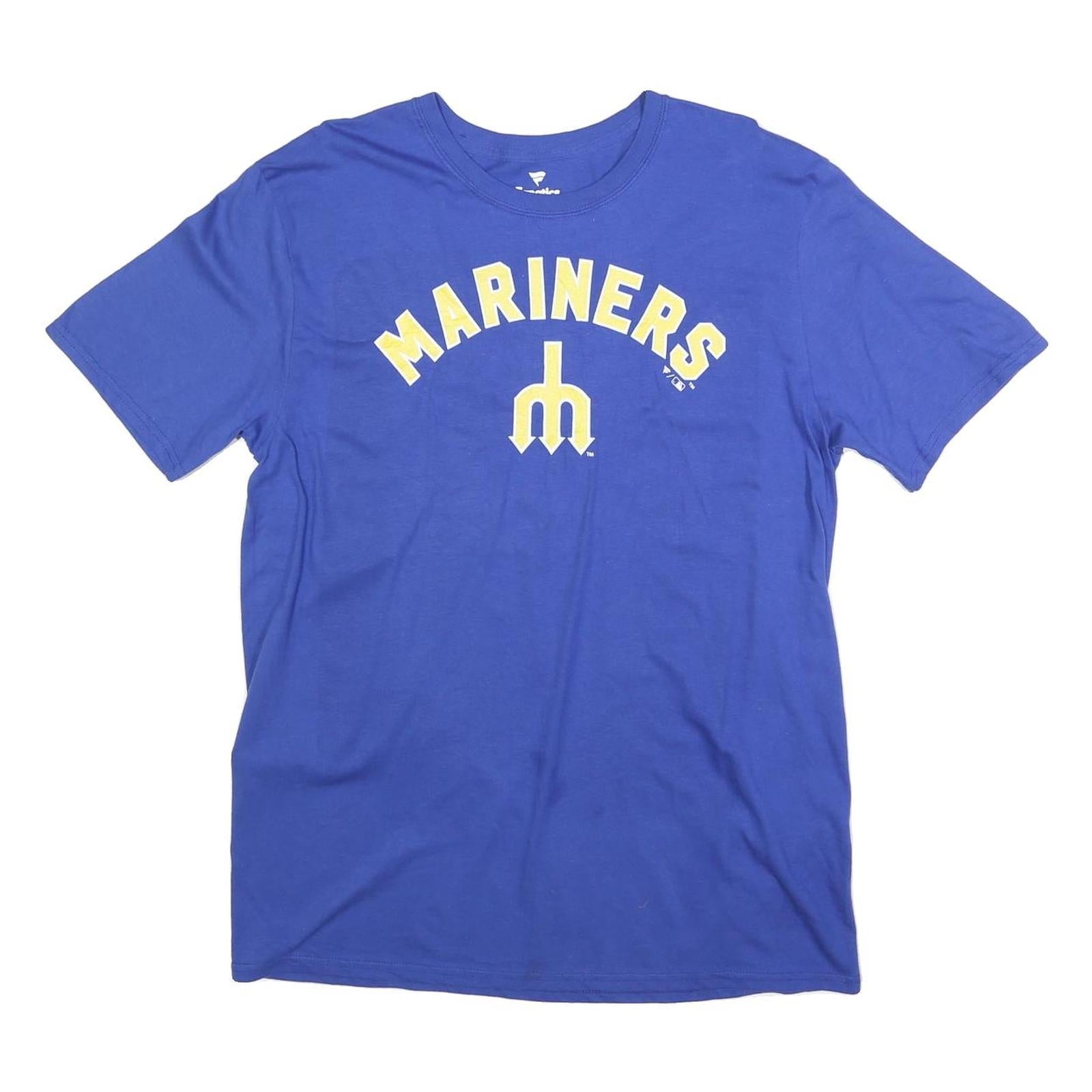 FANATICS Mens Blue Mariners Cotton Blend T-Shirt L Short Sleeve Crew Neck King Refurbished - N/A refurbished available on Cerqular