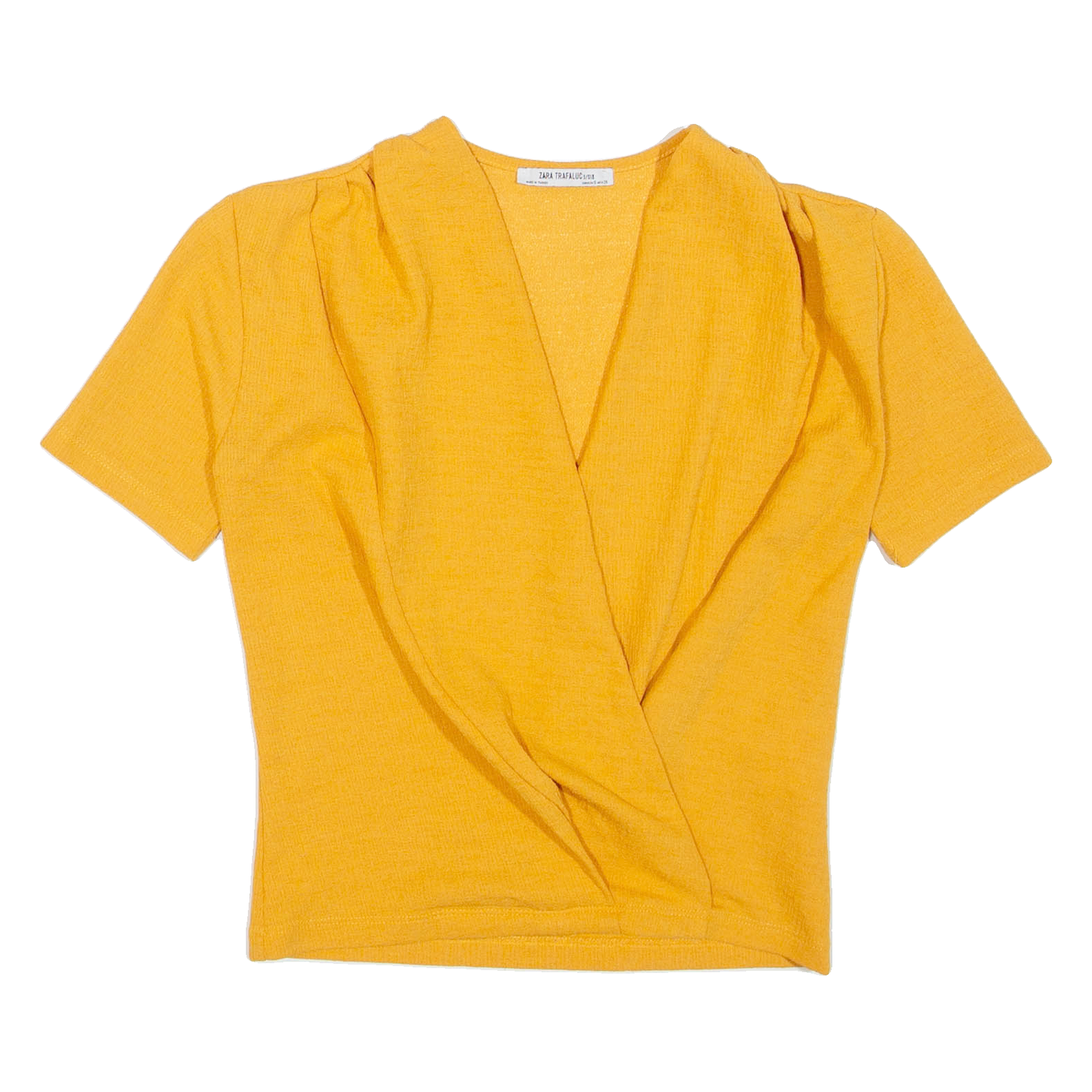ZARA Womens Top Orange V-Neck S Refurbished - N/A refurbished available on Cerqular