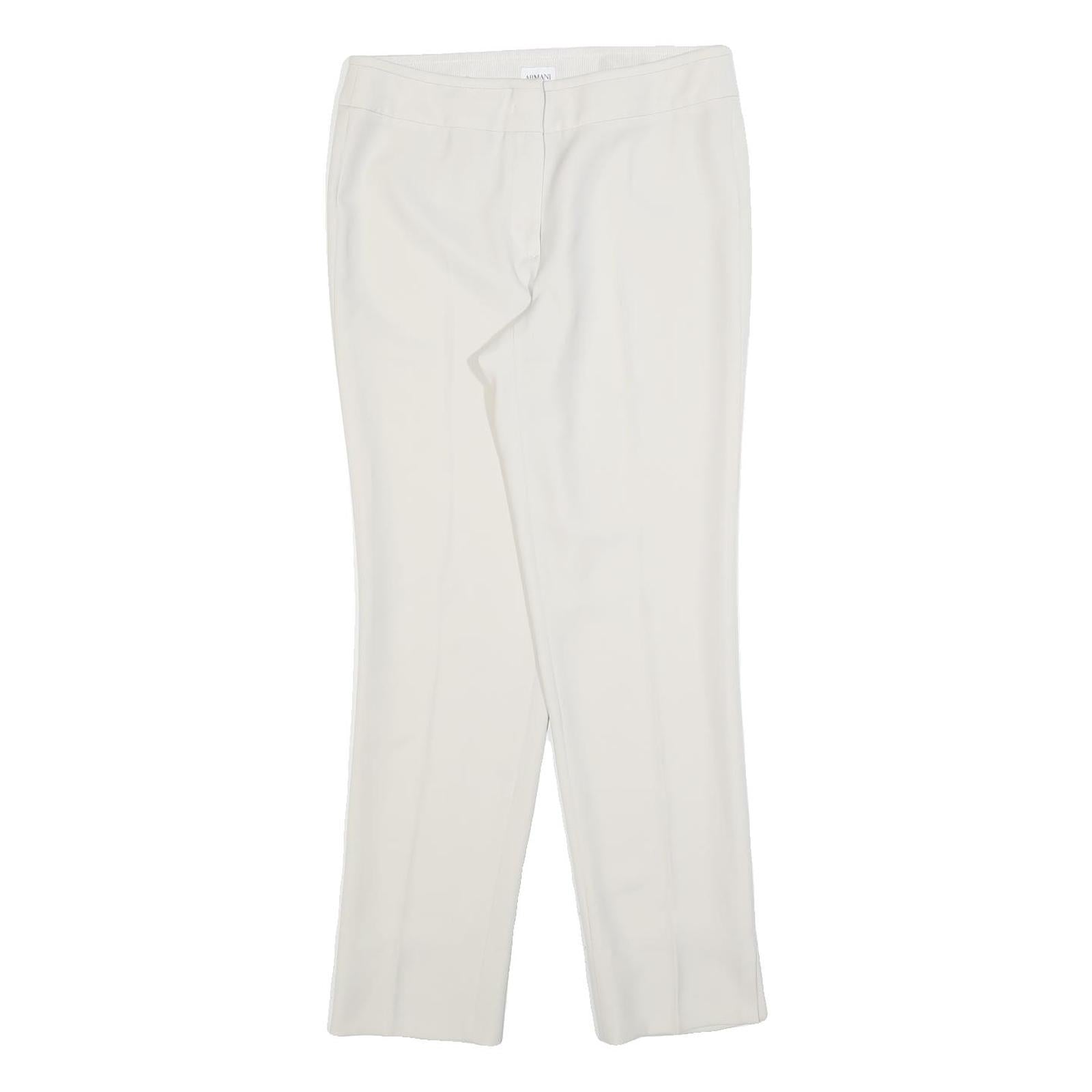 Buy ARMANI COLLEZIONI Womens White Slim Straight Trousers Zip W30 L30 Tailored Refurbished - $36.39 ARMANI COLLEZIONI Womens White Slim Straight Trousers Zip W30 L30 Tailored Refurbished - N/A refurbished available on Cerqular