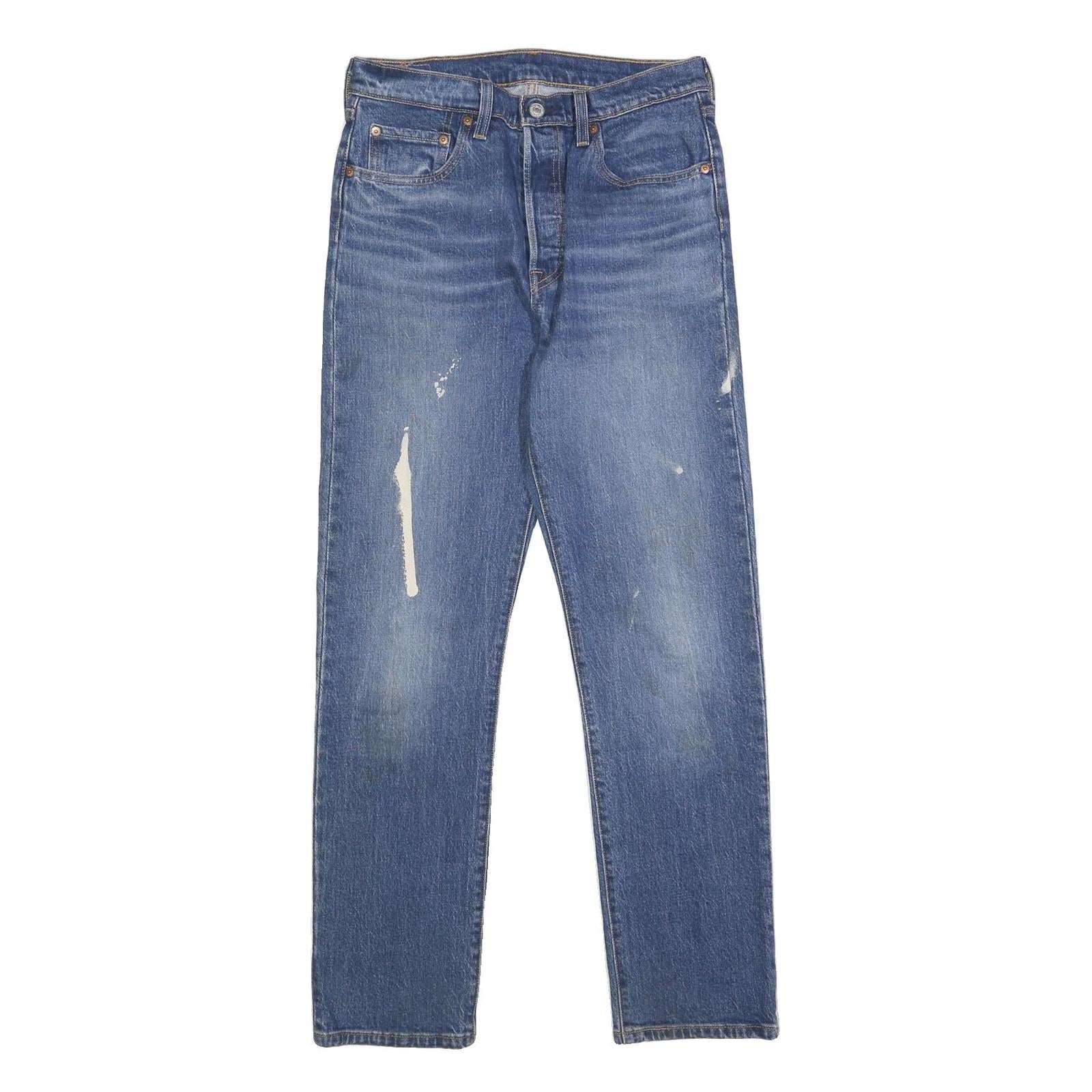 LEVI'S 501 Womens Jeans Blue Regular Straight Denim Medium W28 L30 Button Refurbished - N/A refurbished available on Cerqular
