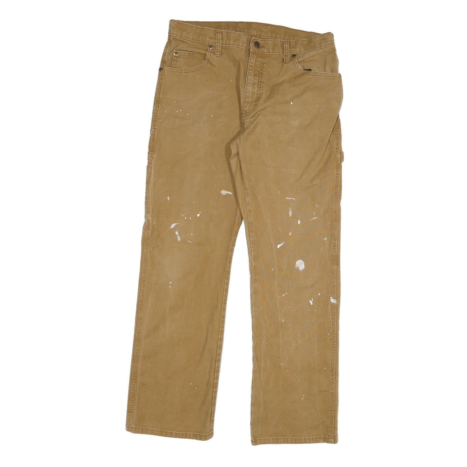 DICKIES Mens Regular Fit Beige Workwear Cotton Blend Trousers W33 L30 Durable Refurbished - N/A refurbished available on Cerqular
