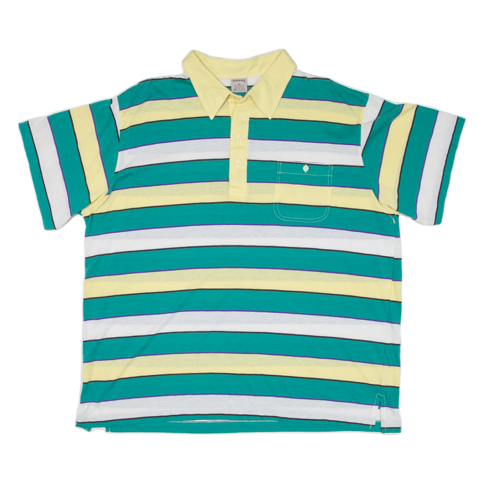 WINDRIDGE Mens Polo Shirt Green Striped 2XL Refurbished - N/A refurbished available on Cerqular