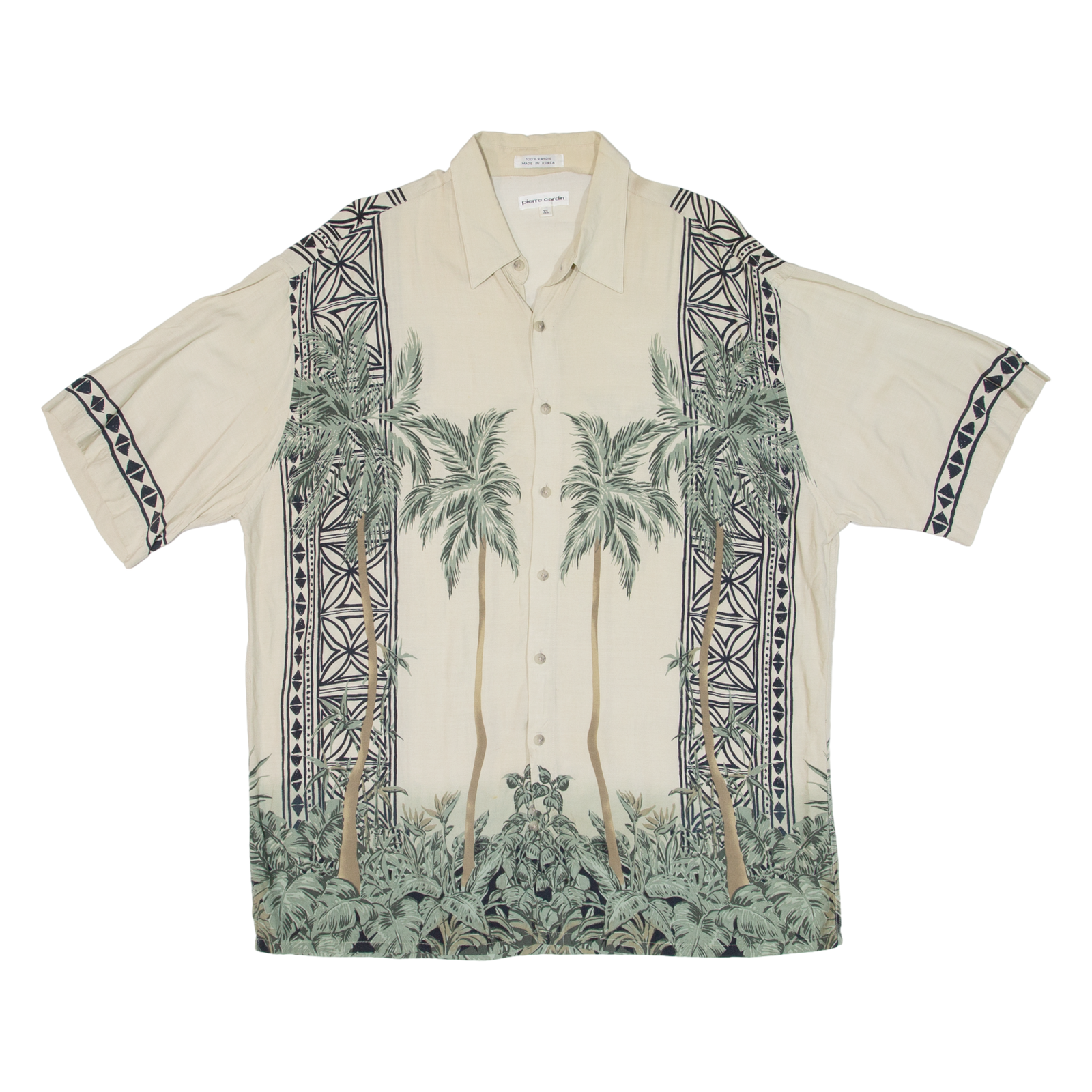 PIERRE CARDIN Mens Hawaiian Shirt Beige Floral XL Refurbished - N/A refurbished available on Cerqular