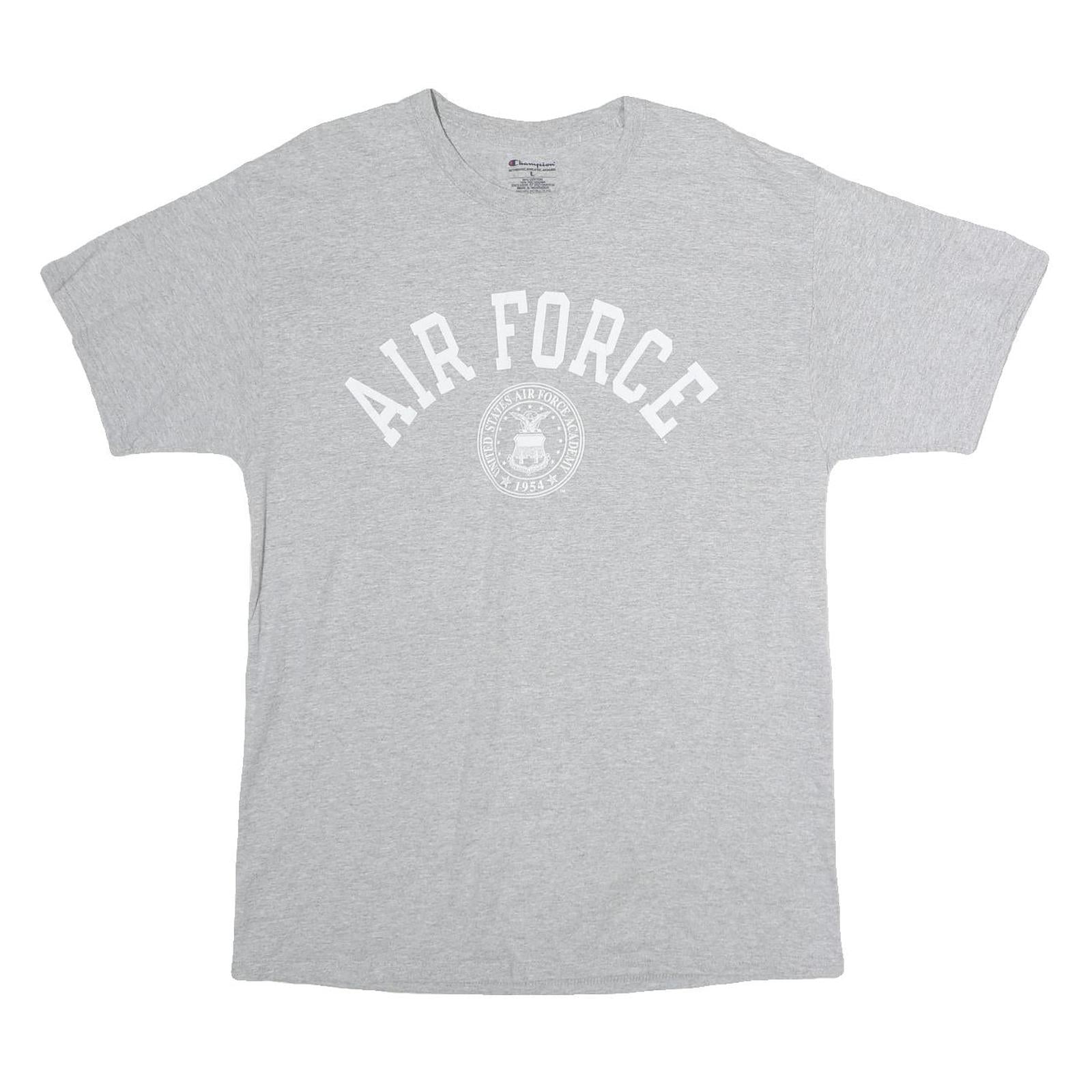 CHAMPION Mens Grey Air Force Graphic T-Shirt L Short Sleeve Crew Neck Casual Refurbished - N/A refurbished available on Cerqular