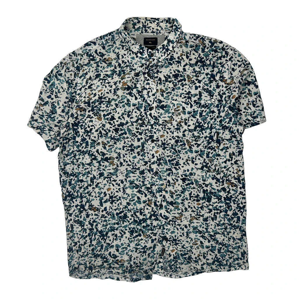 Quiksilver Short Sleeve Shirt - XL Multicoloured Cotton Refurbished - Thrifted (note: this is a term often used to describe second- refurbished available on Cerqular