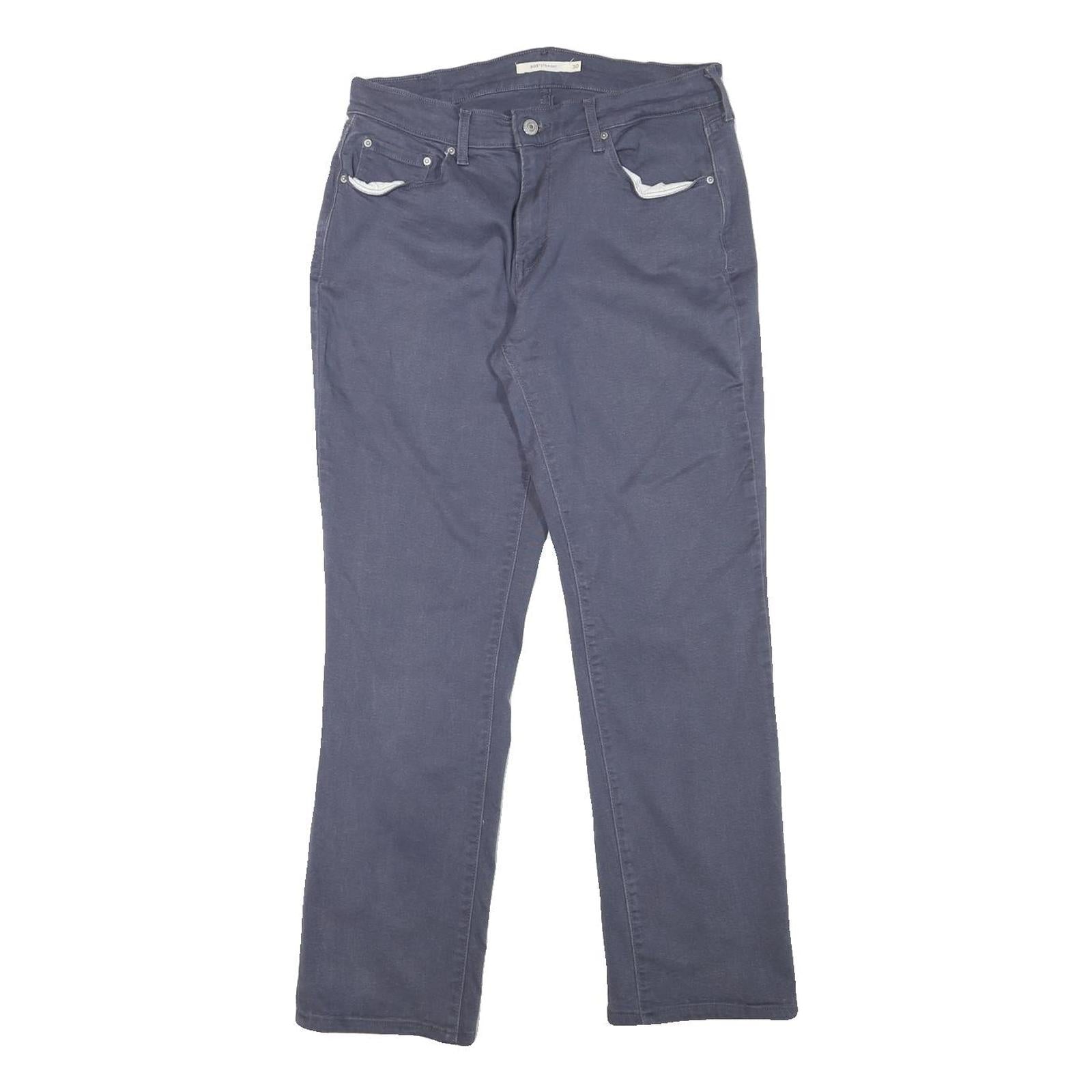 LEVI'S Womens Cotton Blend Blue Regular Straight Trousers W28 L28 Classic Zip Refurbished - N/A refurbished available on Cerqular