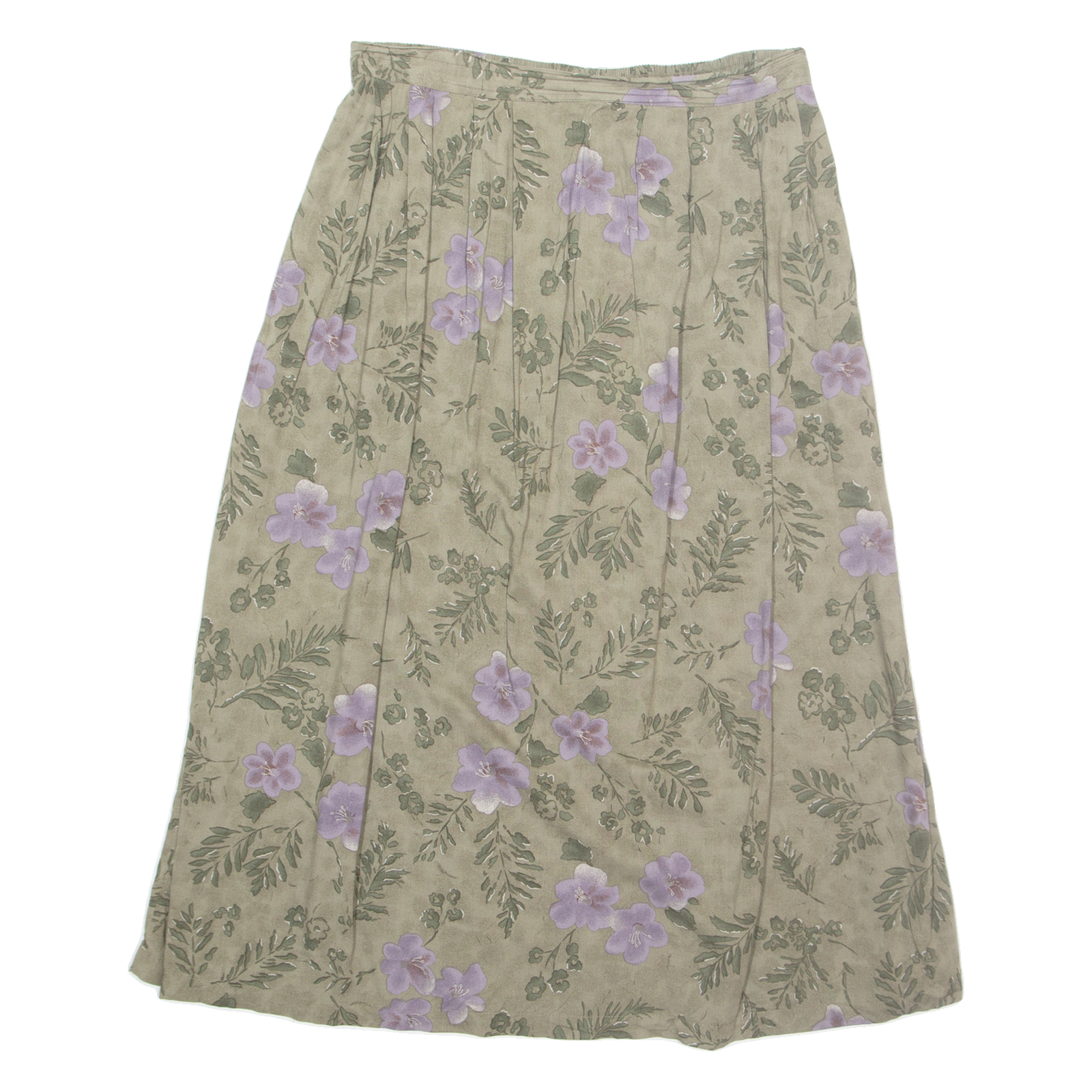 SAG HARBOR Womens Straight Skirt Green Midi 90s Floral L Refurbished - N/A refurbished available on Cerqular