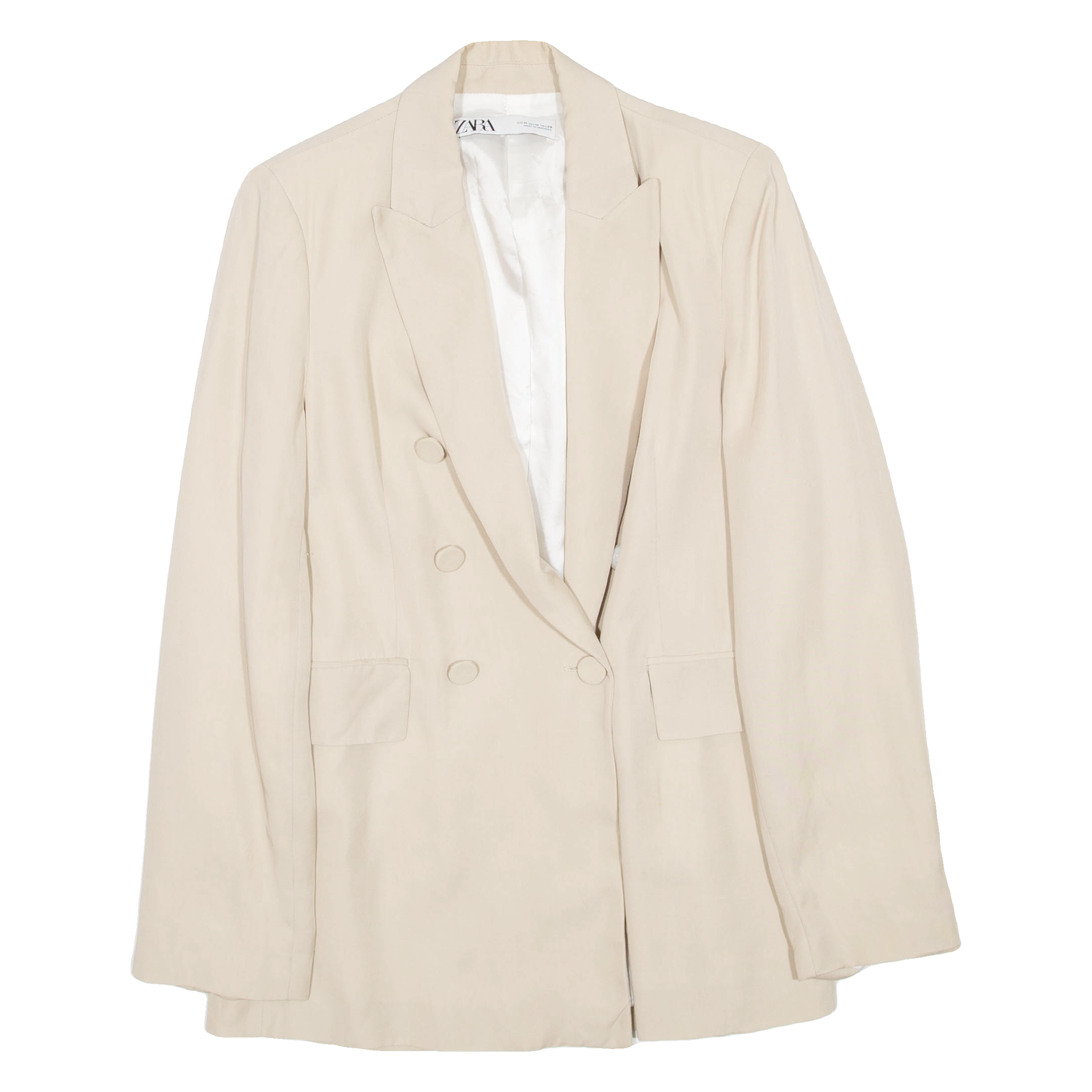 ZARA Womens Blazer Coat Beige M Refurbished - N/A refurbished available on Cerqular