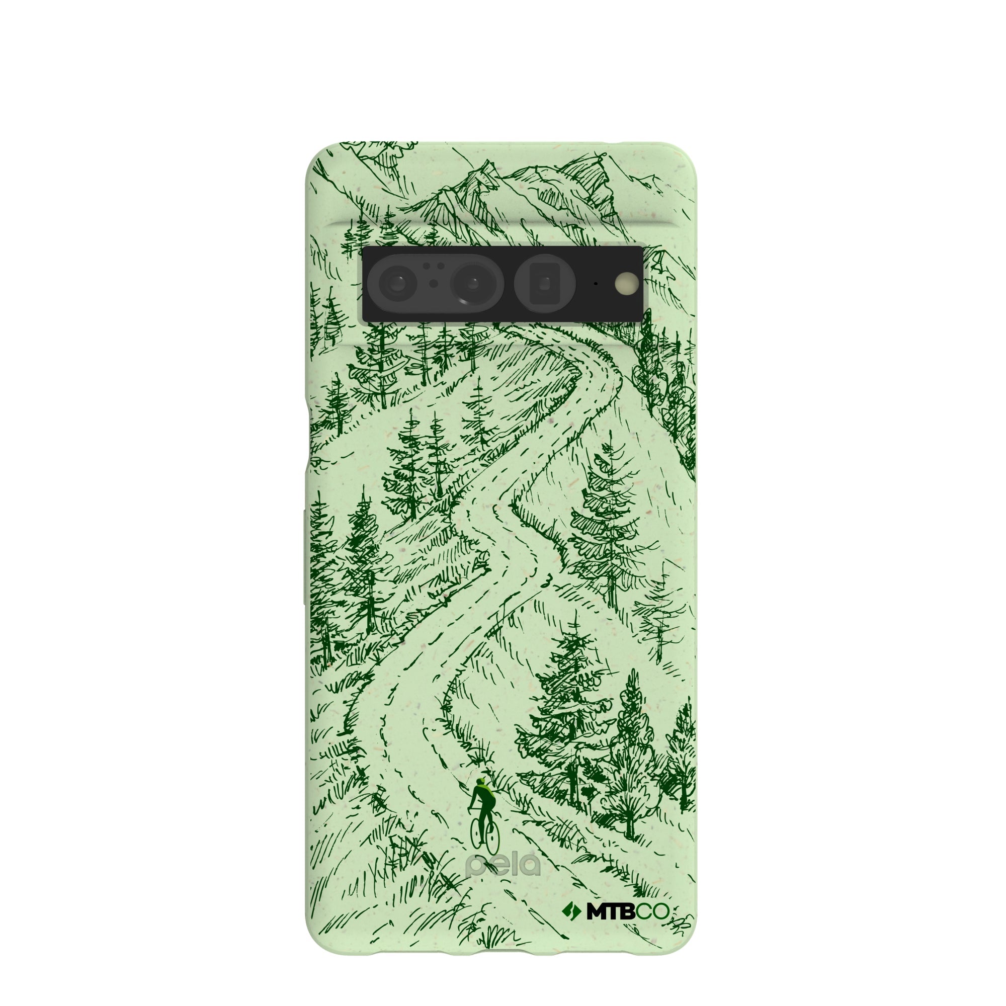 Sage Green Into the Mountains MTBCO Google Pixel 7 Pro Case Refurbished - Pela Case refurbished available on Cerqular