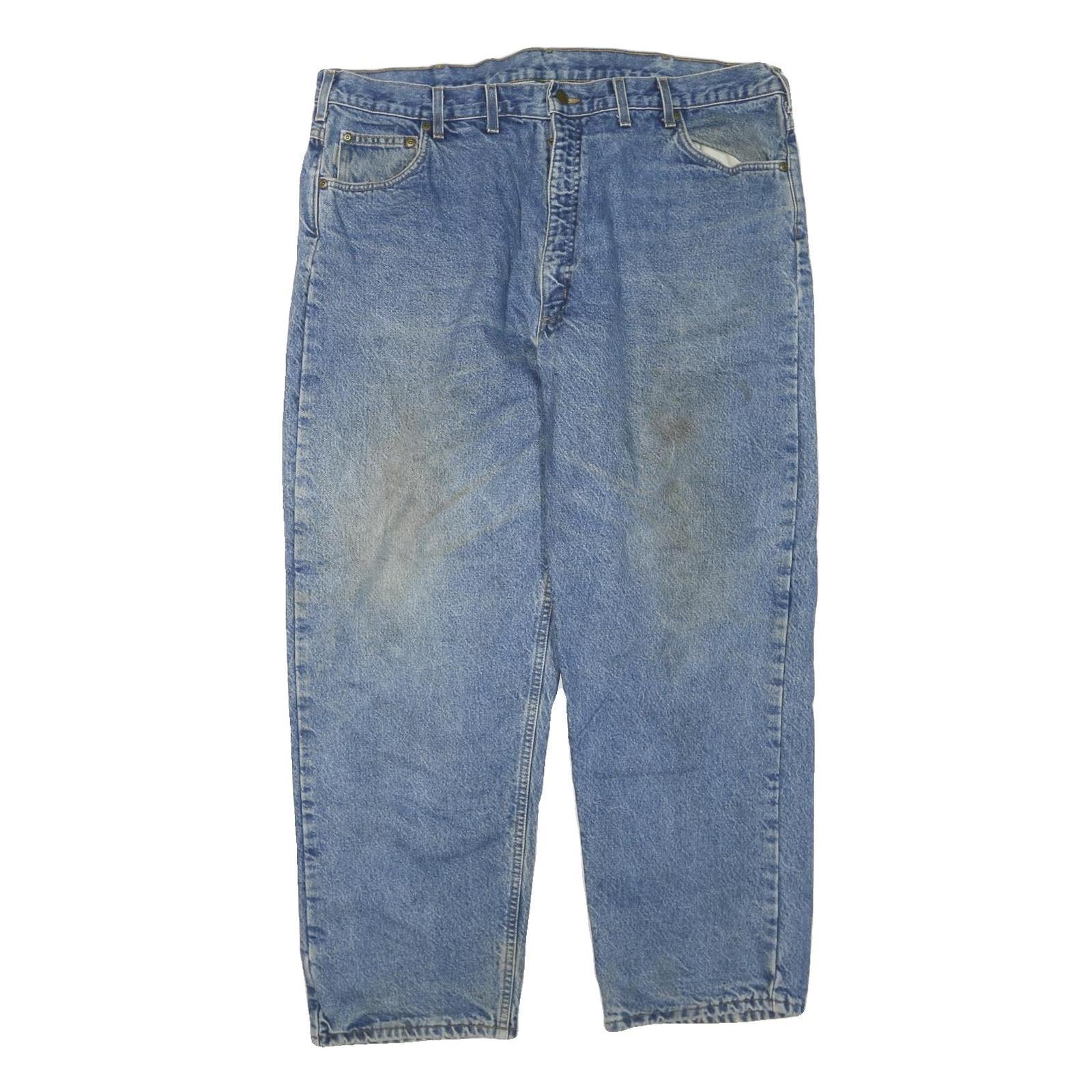 CARHARTT Mens Blue Regular Fit Straight Leg Denim Jeans W44 L30 Zip Closure Refurbished - N/A refurbished available on Cerqular