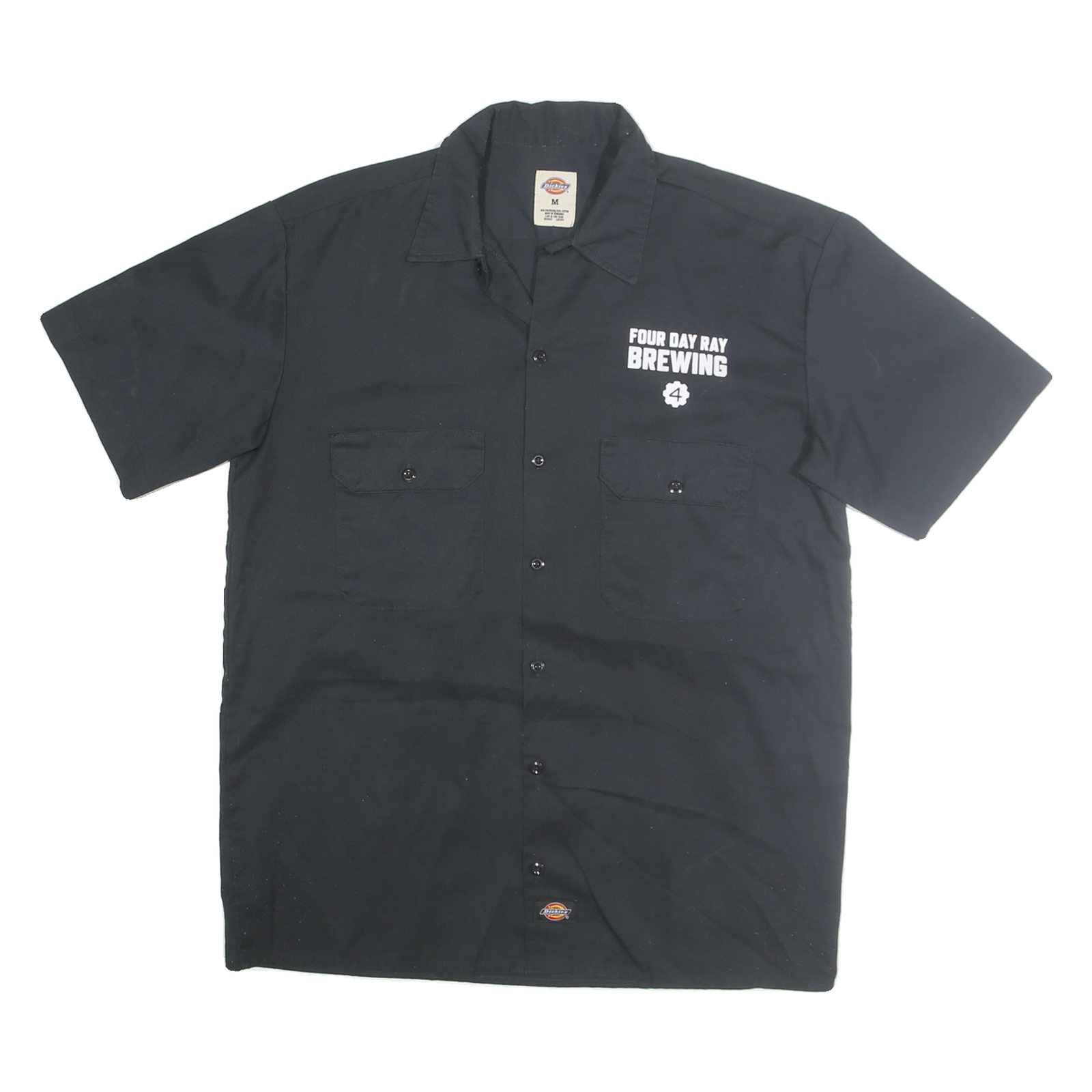 DICKIES Mens Black & White Brewing Work Shirt M Logo Printed Casual Refurbished - N/A refurbished available on Cerqular