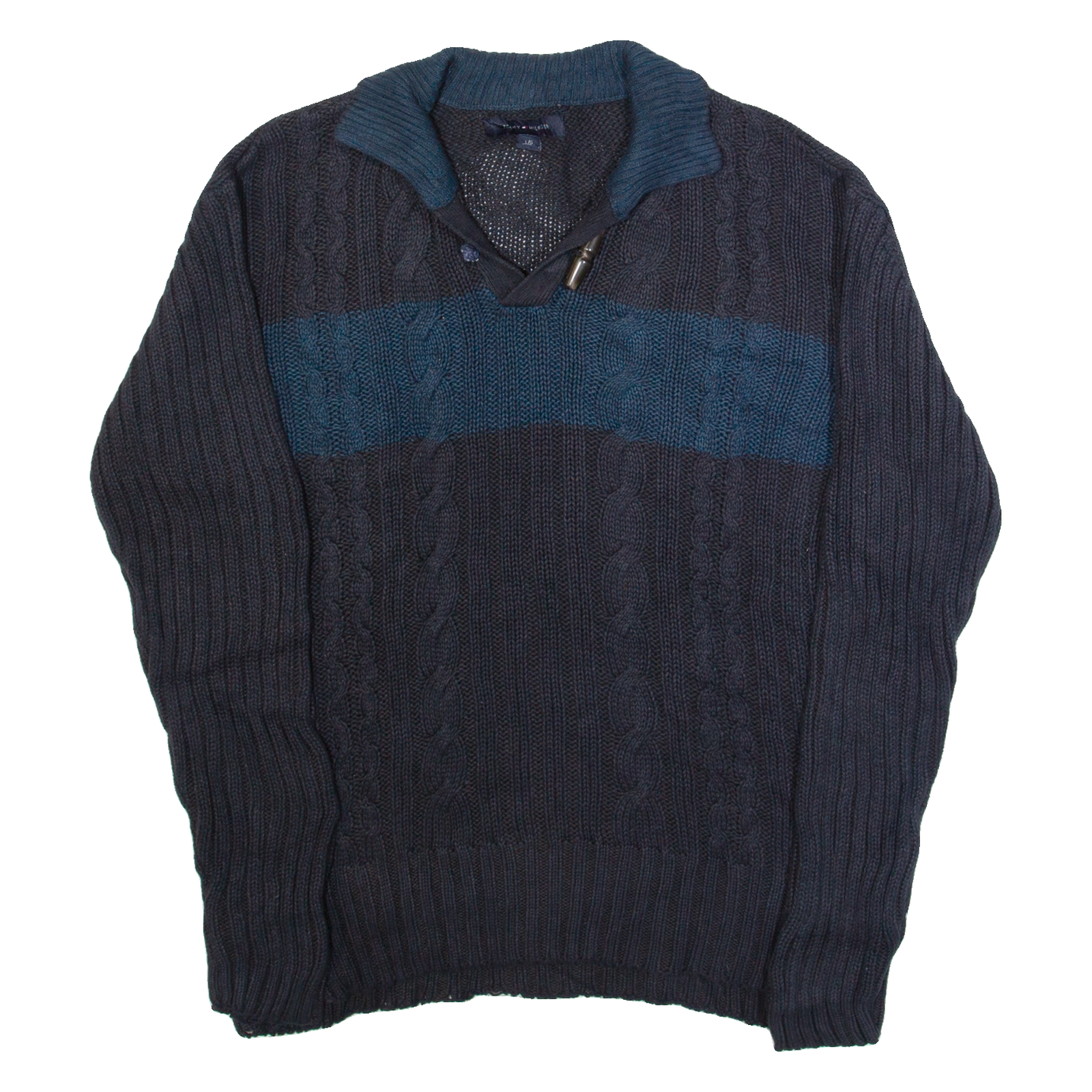Buy TOMMY HILFIGER Mens Jumper Blue V-Neck Cable Knit Linen L Refurbished - $35.09 TOMMY HILFIGER Mens Jumper Blue V-Neck Cable Knit Linen L Refurbished - N/A refurbished available on Cerqular