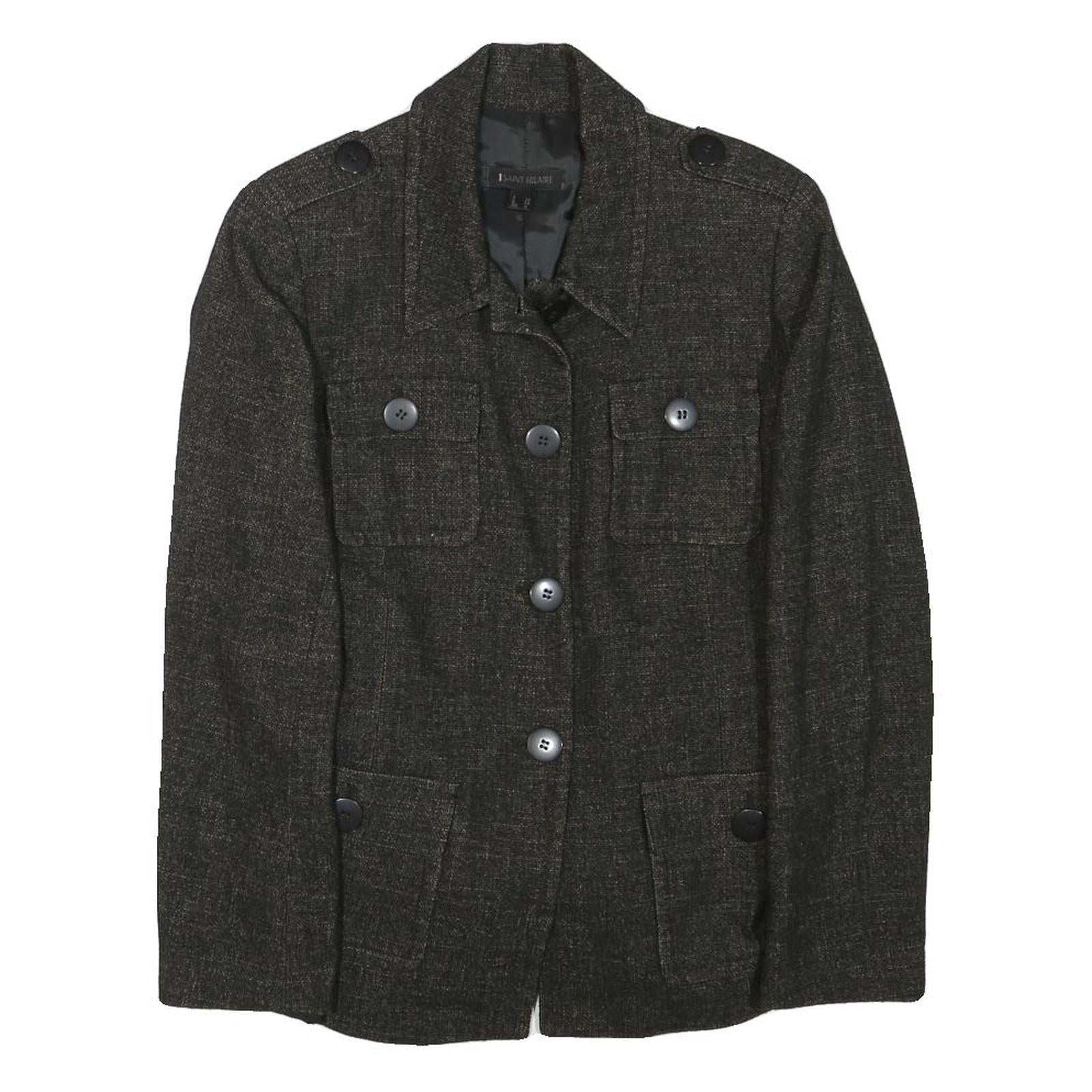 SAINT HILARE Womens Grey Classic Jacket XS Polyester Blend Button Plain Stylish Refurbished - N/A refurbished available on Cerqular