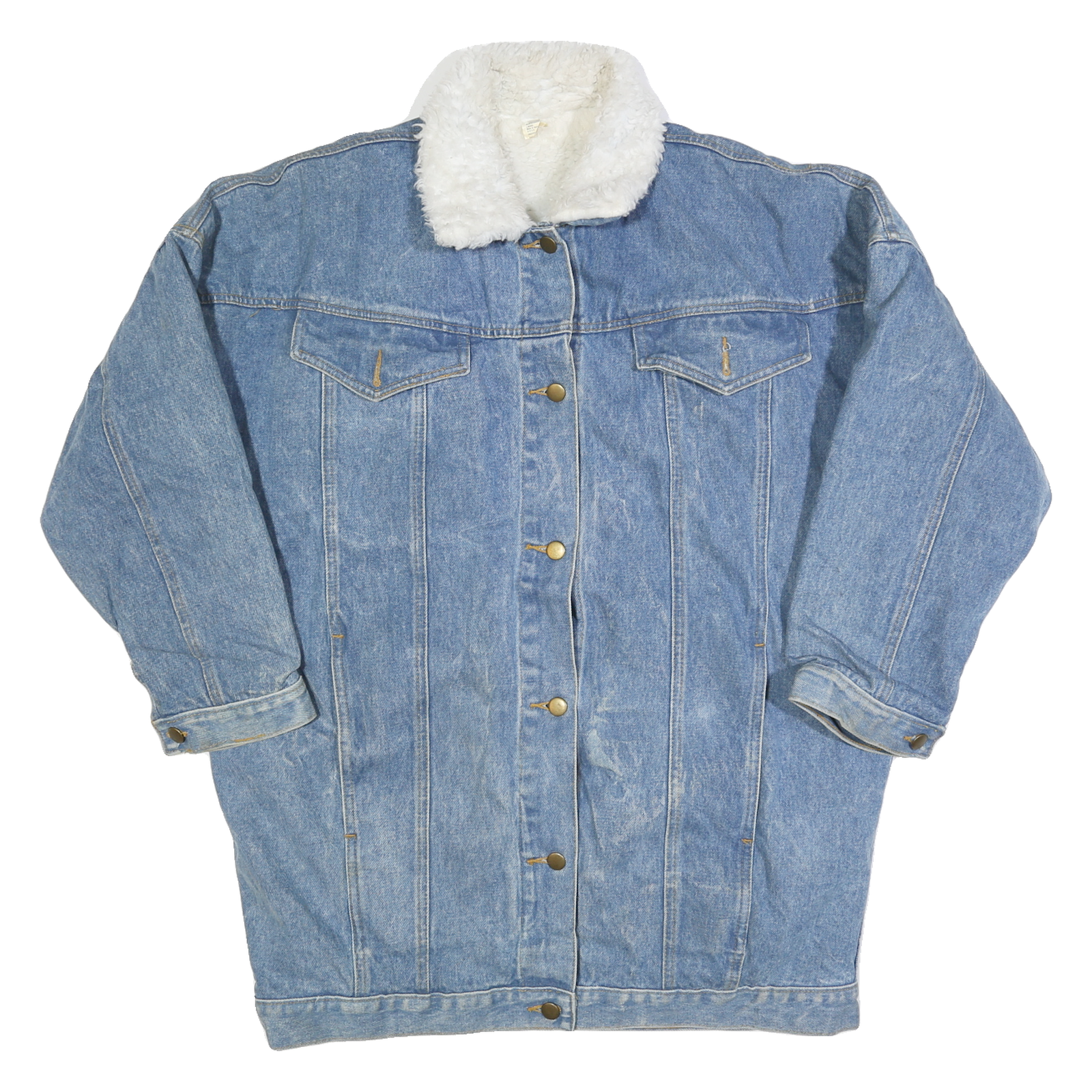 Buy Womens Blue Denim Button Cotton Jacket M Plain Sherpa Collar Casual Winter Refurbished - $32.49 Womens Blue Denim Button Cotton Jacket M Plain Sherpa Collar Casual Winter Refurbished - N/A refurbished available on Cerqular