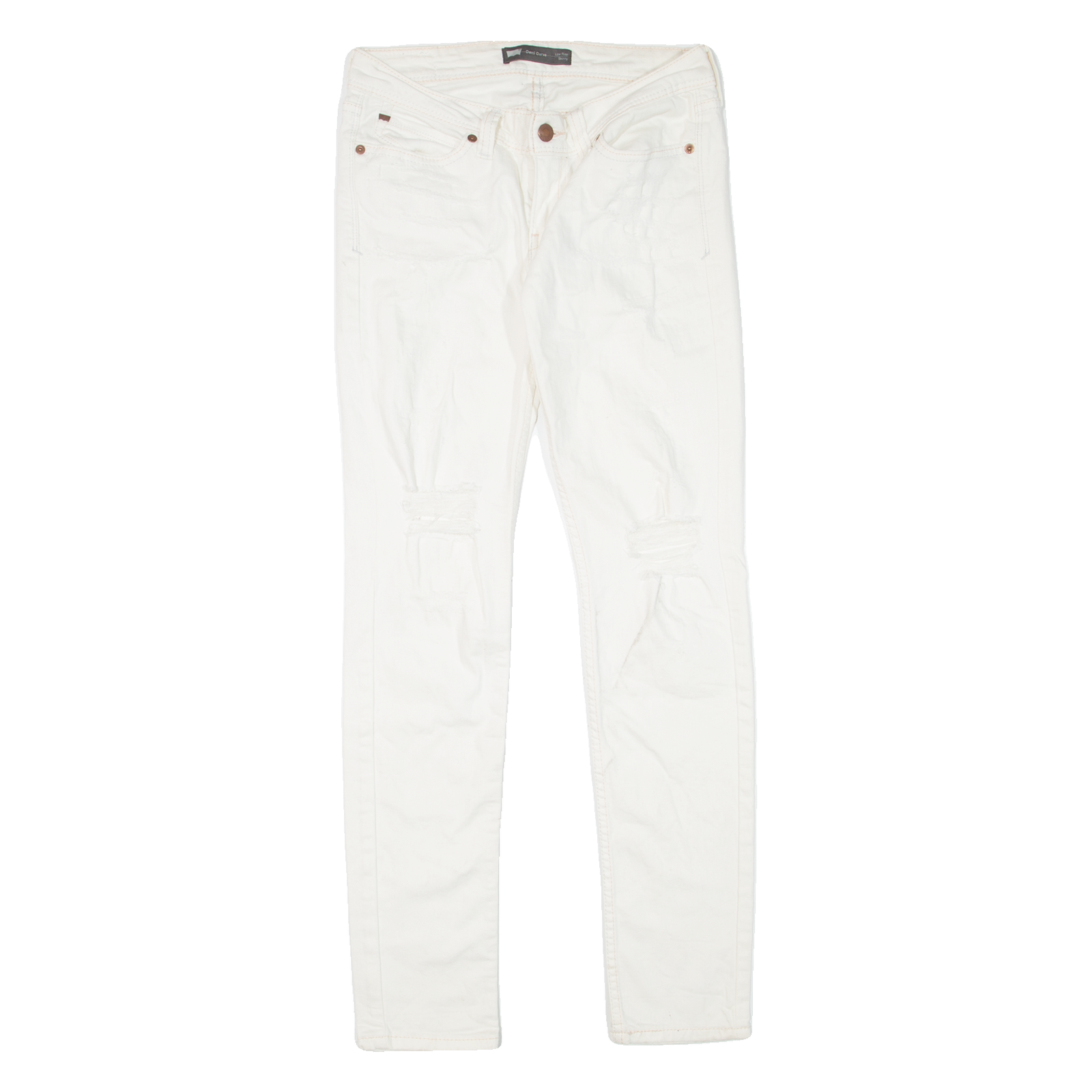 LEVI'S Low Rise Distressed Womens Jeans White Slim Skinny W27 L32 Refurbished - N/A refurbished available on Cerqular