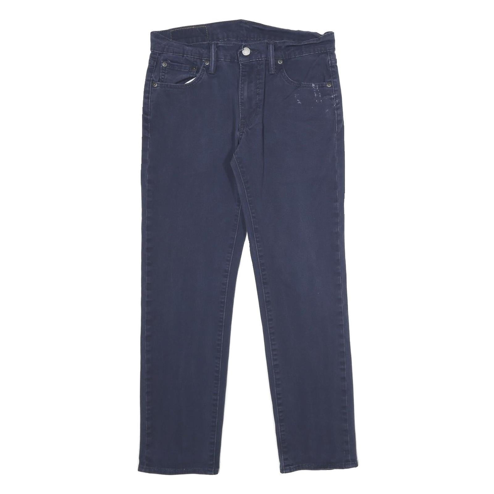LEVI'S Mens Cotton Blend Navy Slim Straight Trousers W30 L30 Cotton Blend Refurbished - N/A refurbished available on Cerqular