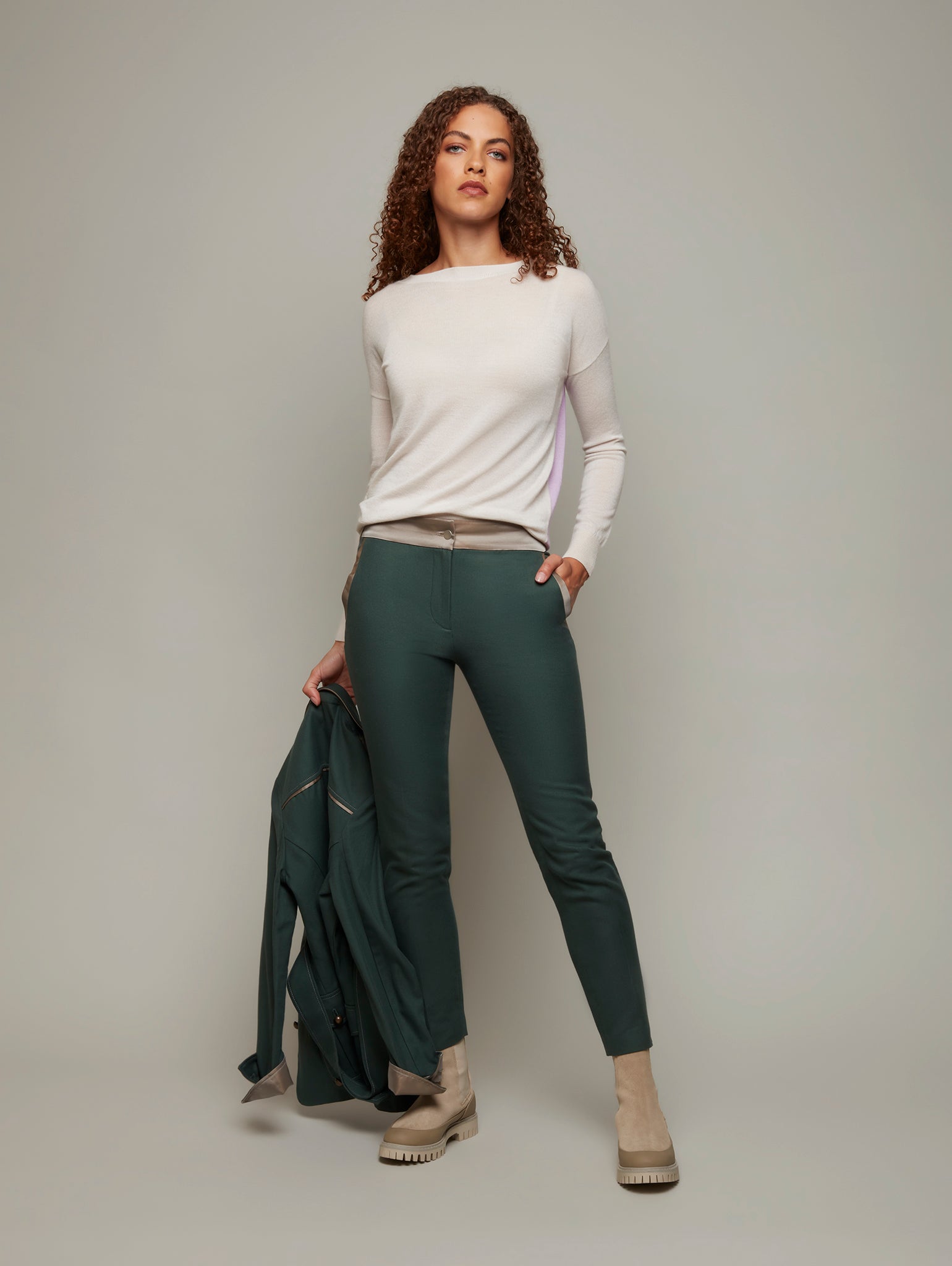 Buy OBELISK | Tapered Cropped Trousers | Color: Cypress Green | Size: XXS Refurbished - $227.87 OBELISK | Tapered Cropped Trousers | Color: Cypress Green | Size: XXS Refurbished - N/A refurbished available on Cerqular
