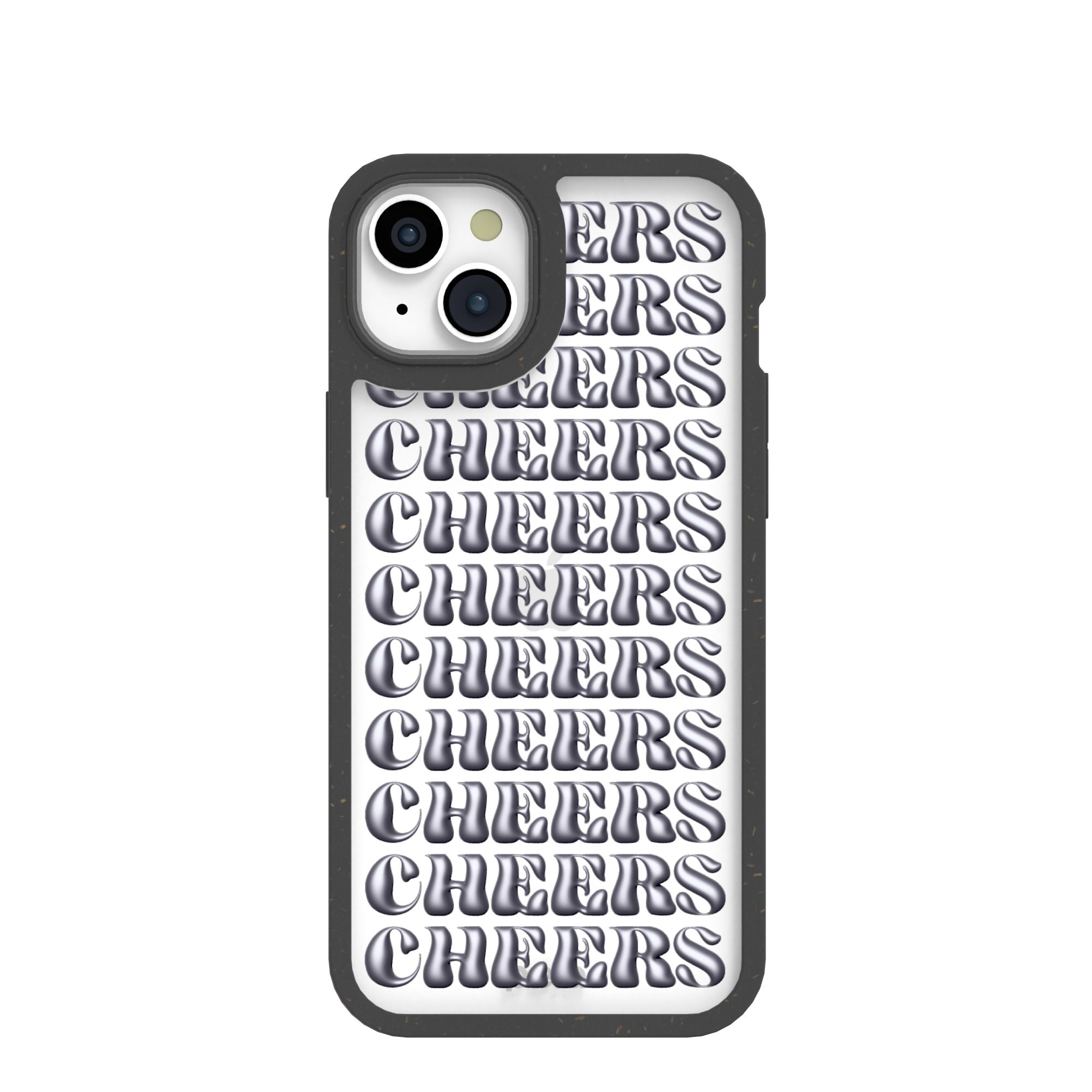 Clear Cheers iPhone 15 Plus Case With Black Ridge Refurbished - Pela Case refurbished available on Cerqular