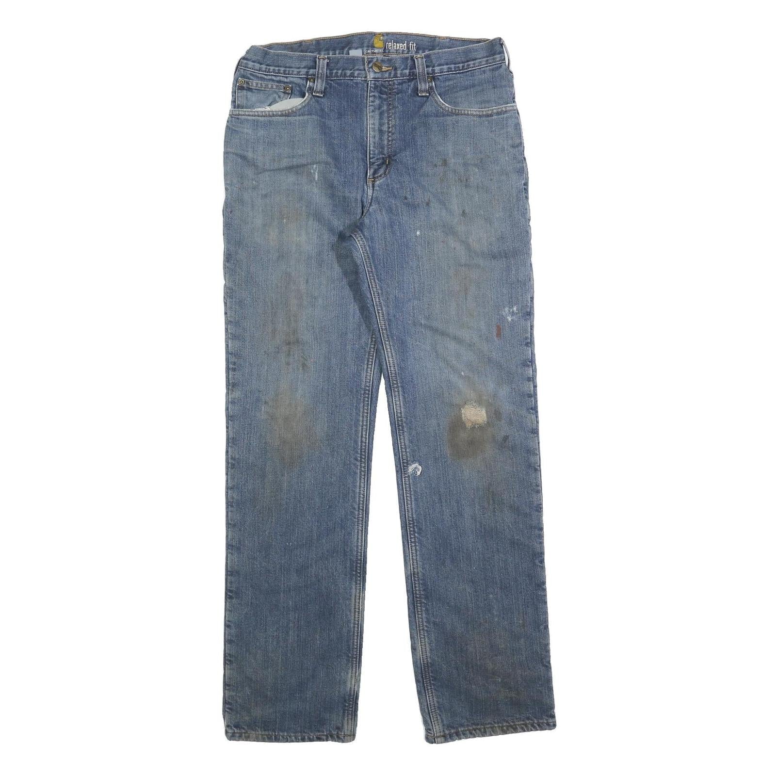 CARHARTT Mens Jeans Blue Relaxed Straight Denim Medium W34 L34 Workwear Durable Refurbished - N/A refurbished available on Cerqular
