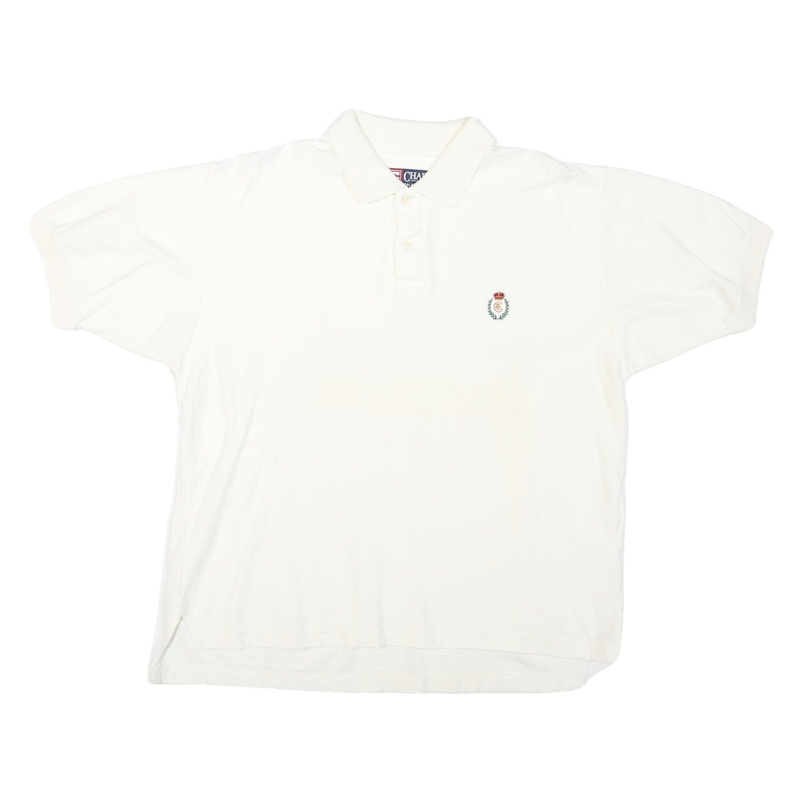 CHAPS Mens White Short Sleeve Plain M Cotton Blend Polo Shirt Classic Fit Refurbished - N/A refurbished available on Cerqular