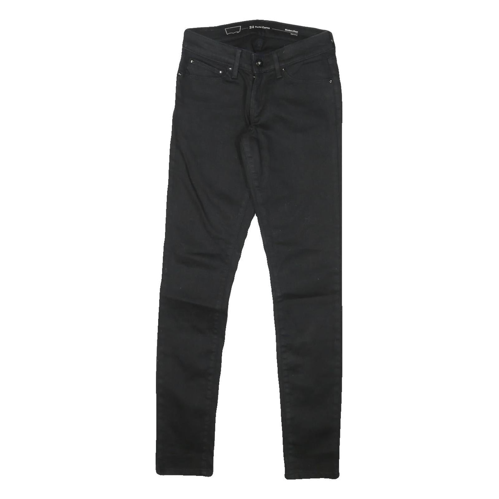 LEVI'S Womens Black Slim Skinny Denim Jeans Cotton Blend Zip W24 L30 Classic Fit Refurbished - N/A refurbished available on Cerqular