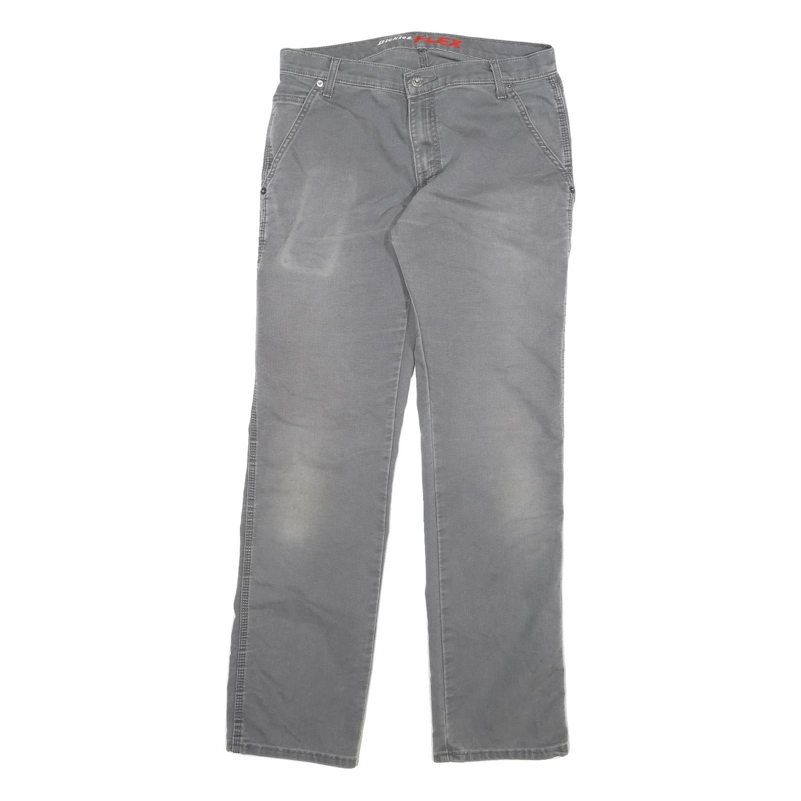 DICKIES Mens Regular Fit Straight Cotton Blend Grey Jeans W31 L31 Workwear Zip Refurbished - N/A refurbished available on Cerqular