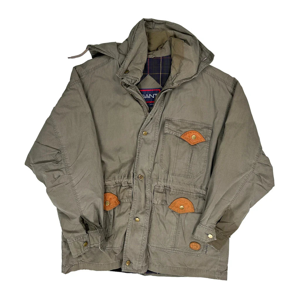 Gant Jacket - Large Khaki Cotton Refurbished - Thrifted (note: this is a term often used to describe second- refurbished available on Cerqular