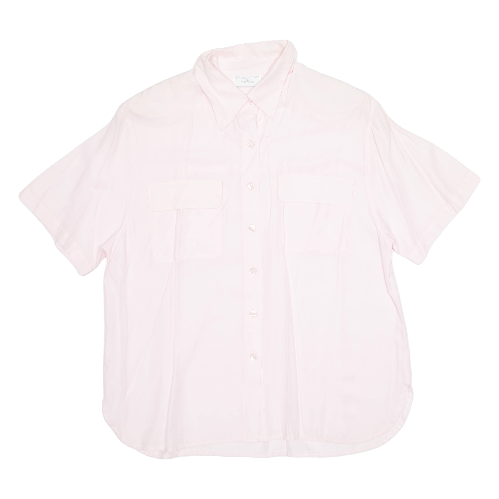 CHRISTOPHER & BANKS Womens Shirt Pink Collared L Refurbished - N/A refurbished available on Cerqular