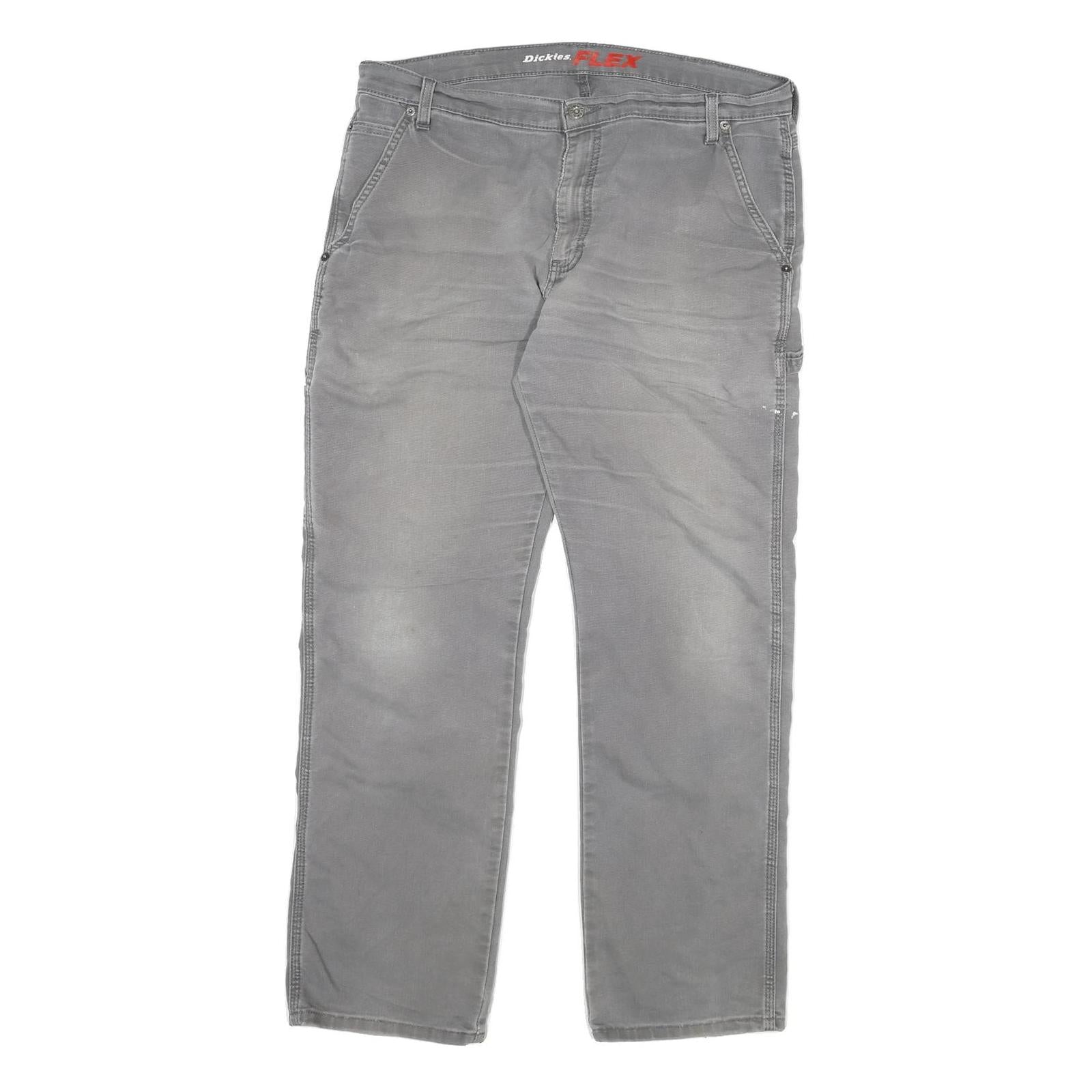 DICKIES Mens Regular Grey Cotton Blend Regular Fit Trousers W36 L31 Workwear Refurbished - N/A refurbished available on Cerqular
