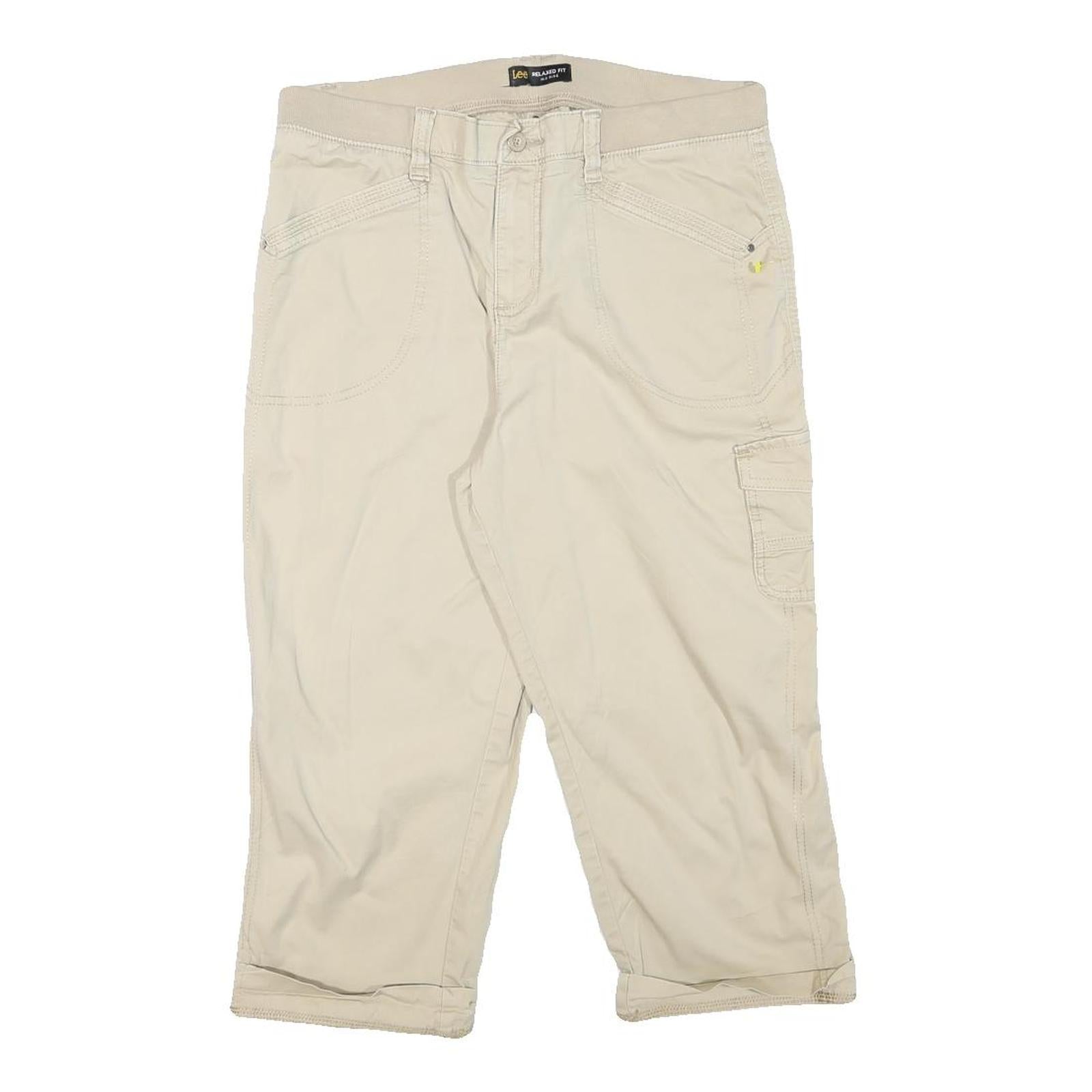 LEE Womens Beige Cotton Blend Cargo Shorts L W31 Casual Relaxed Fit Refurbished - N/A refurbished available on Cerqular
