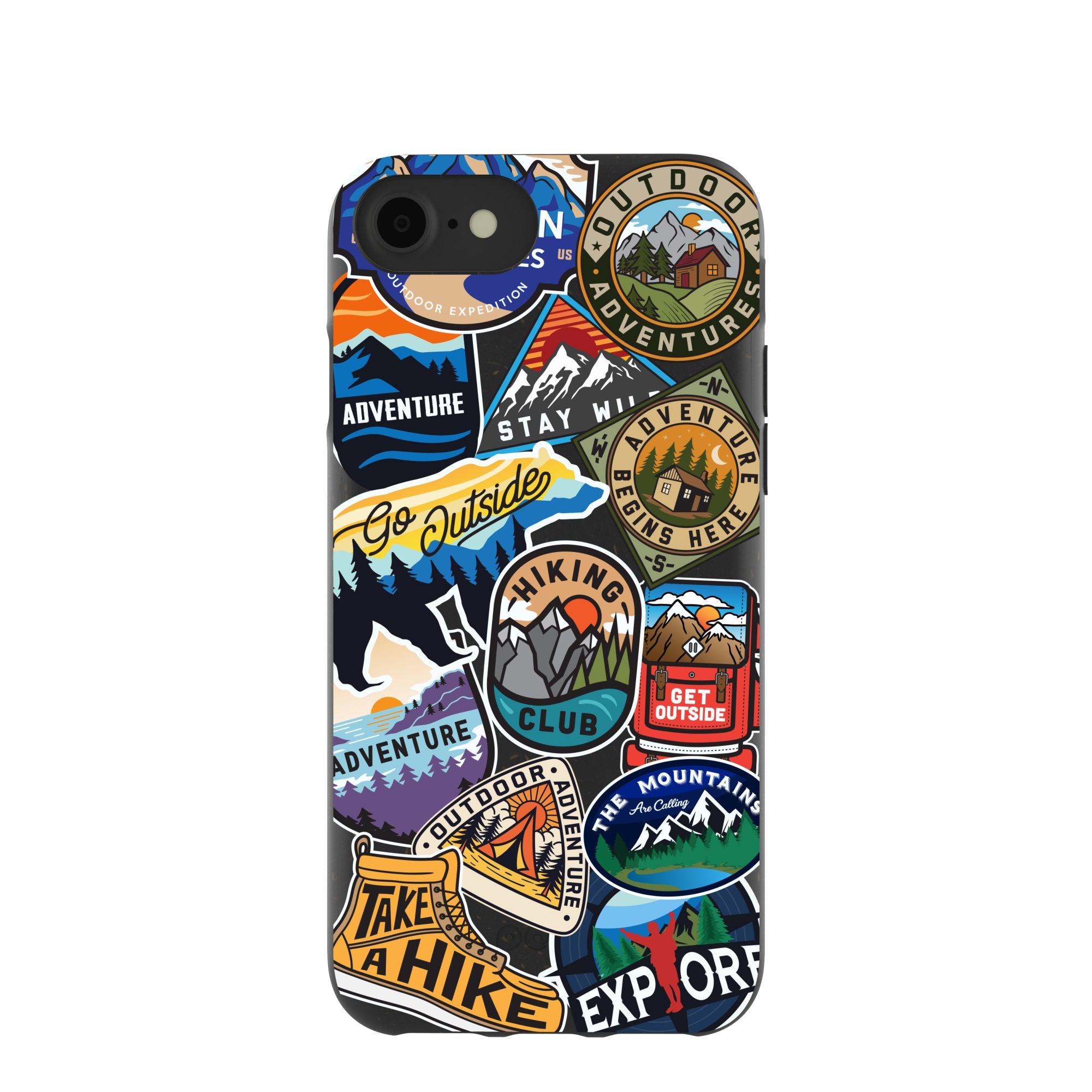 Black Trail Stickers iPhone 6/6s/7/8/SE Case Refurbished - Pela Case refurbished available on Cerqular
