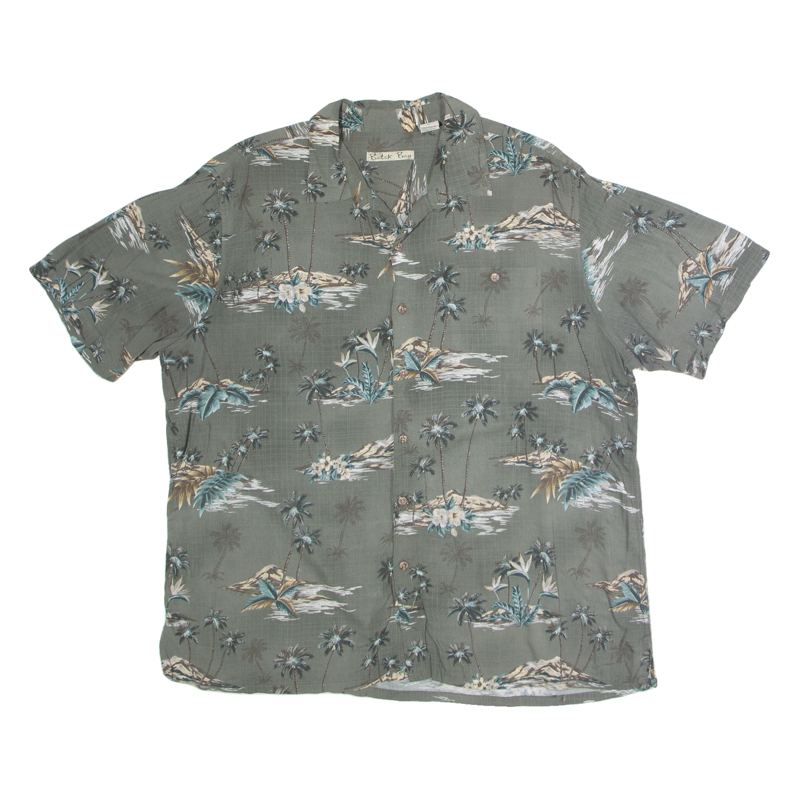 BATIK BAY Mens Hawaiian Shirt Green 90s Floral XL Refurbished - N/A refurbished available on Cerqular