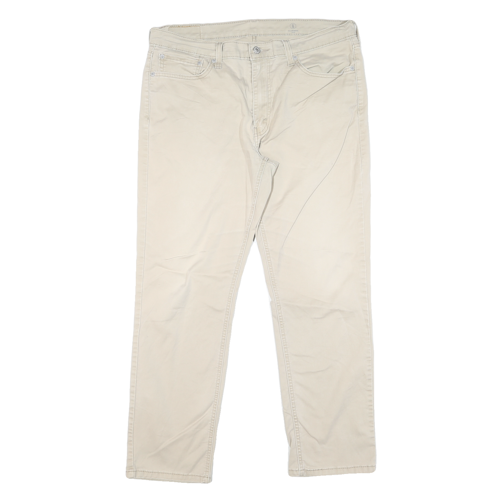 LEVI'S Mens Cotton Blend Beige Classic Straight Trousers W36 L27 Casual Comfort Refurbished - N/A refurbished available on Cerqular