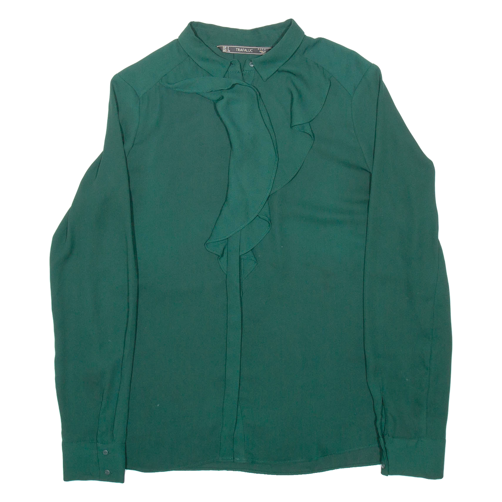 ZARA Womens Shirt Green Long Sleeve Viscose S Refurbished - N/A refurbished available on Cerqular