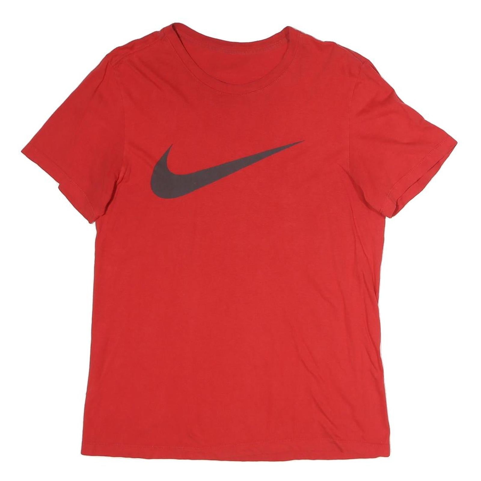 NIKE Mens Red T-Shirt L Short Sleeve Crew Neck Cotton Casual Sportswear Refurbished - N/A refurbished available on Cerqular
