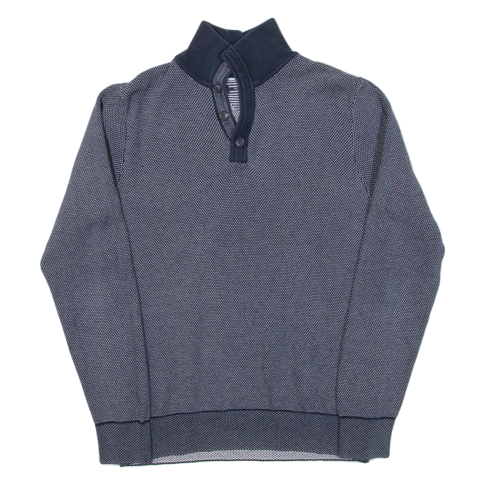 TOMMY HILFIGER Mens Jumper Blue 1/4 Zip Tight Knit S Refurbished - N/A refurbished available on Cerqular
