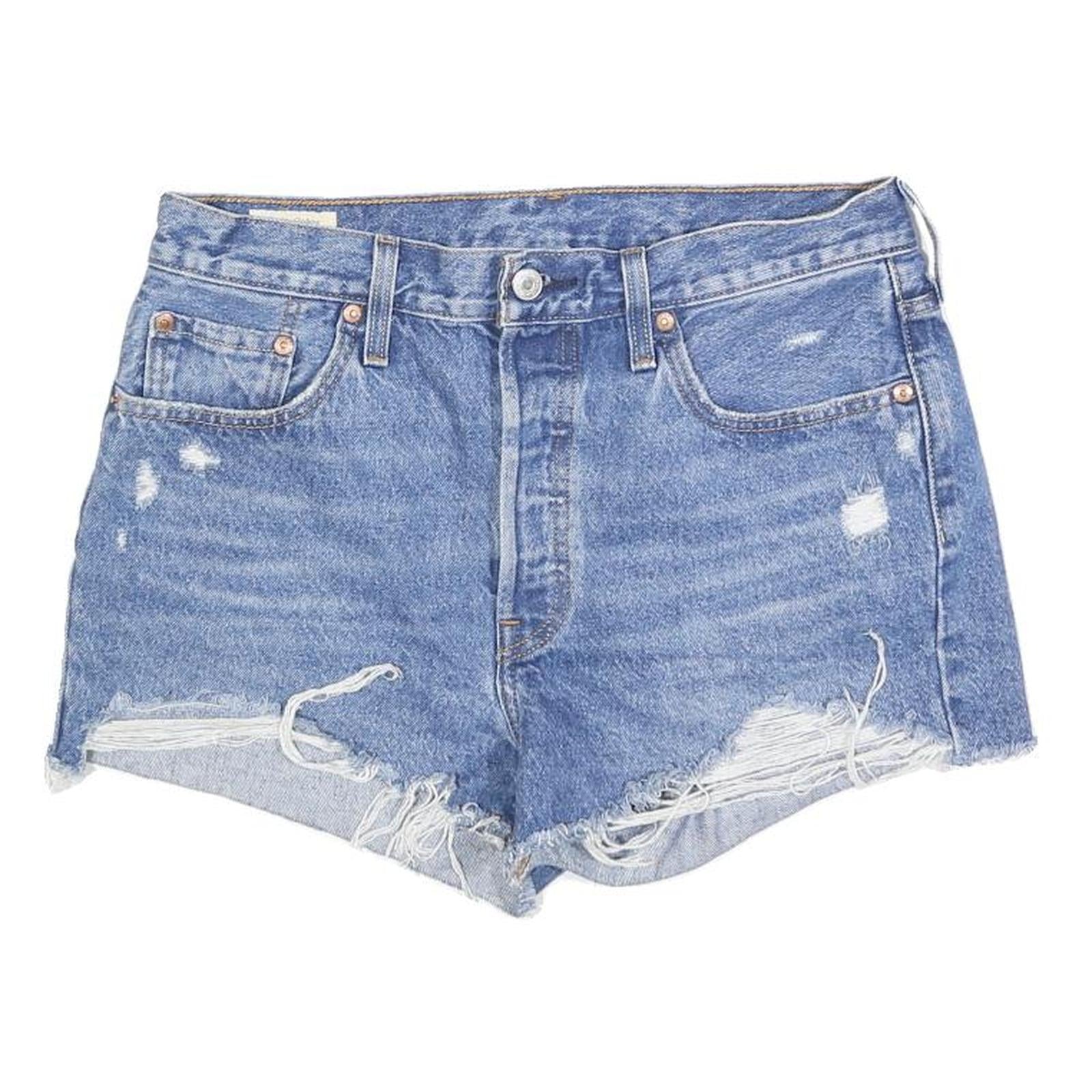 LEVIS Womens Shorts Blue Casual Denim M W29 Distressed Classic Fit Refurbished - N/A refurbished available on Cerqular
