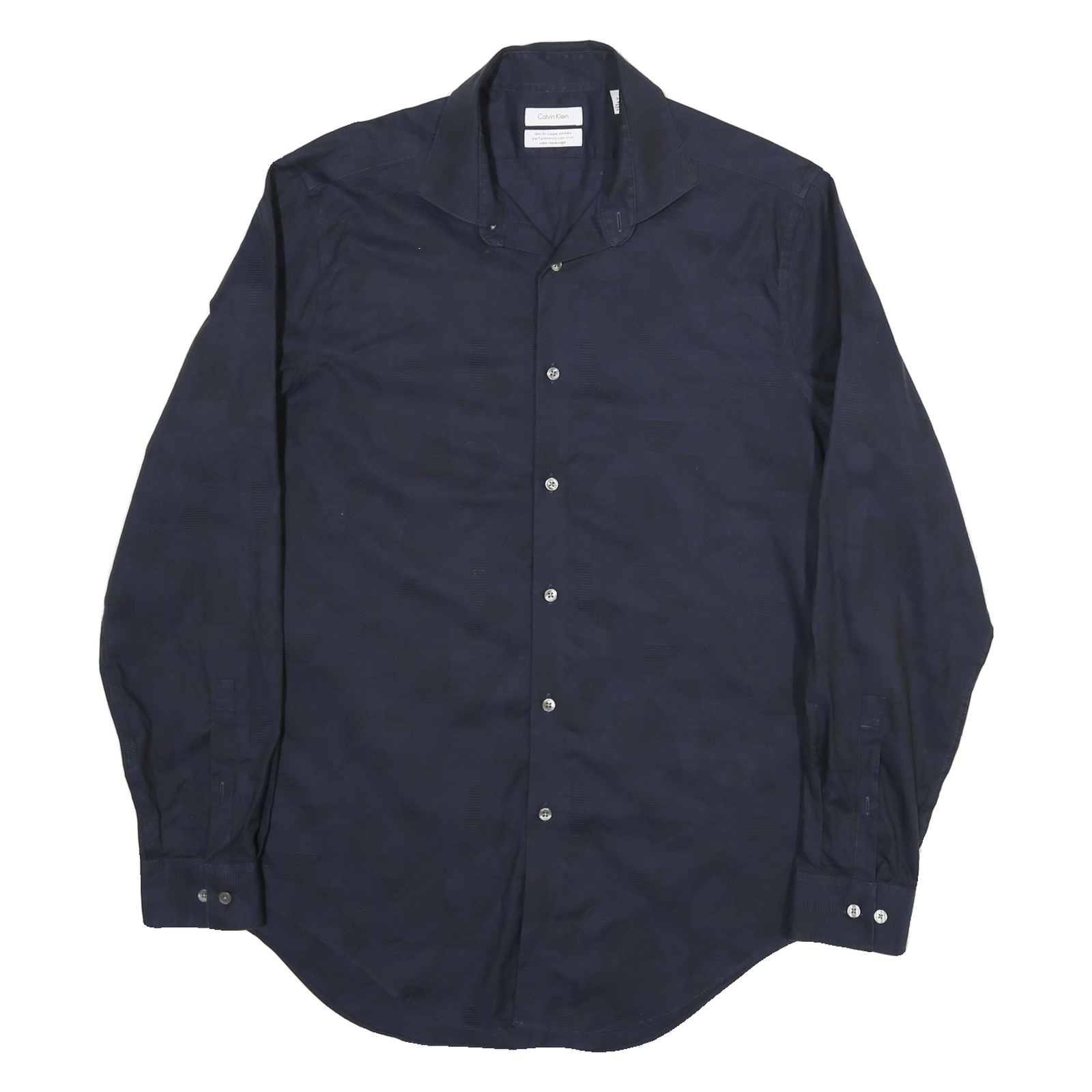 CALVIN KLEIN Mens Blue Shirt M Polyester Blend Long Sleeve Button Collar Refurbished - N/A refurbished available on Cerqular