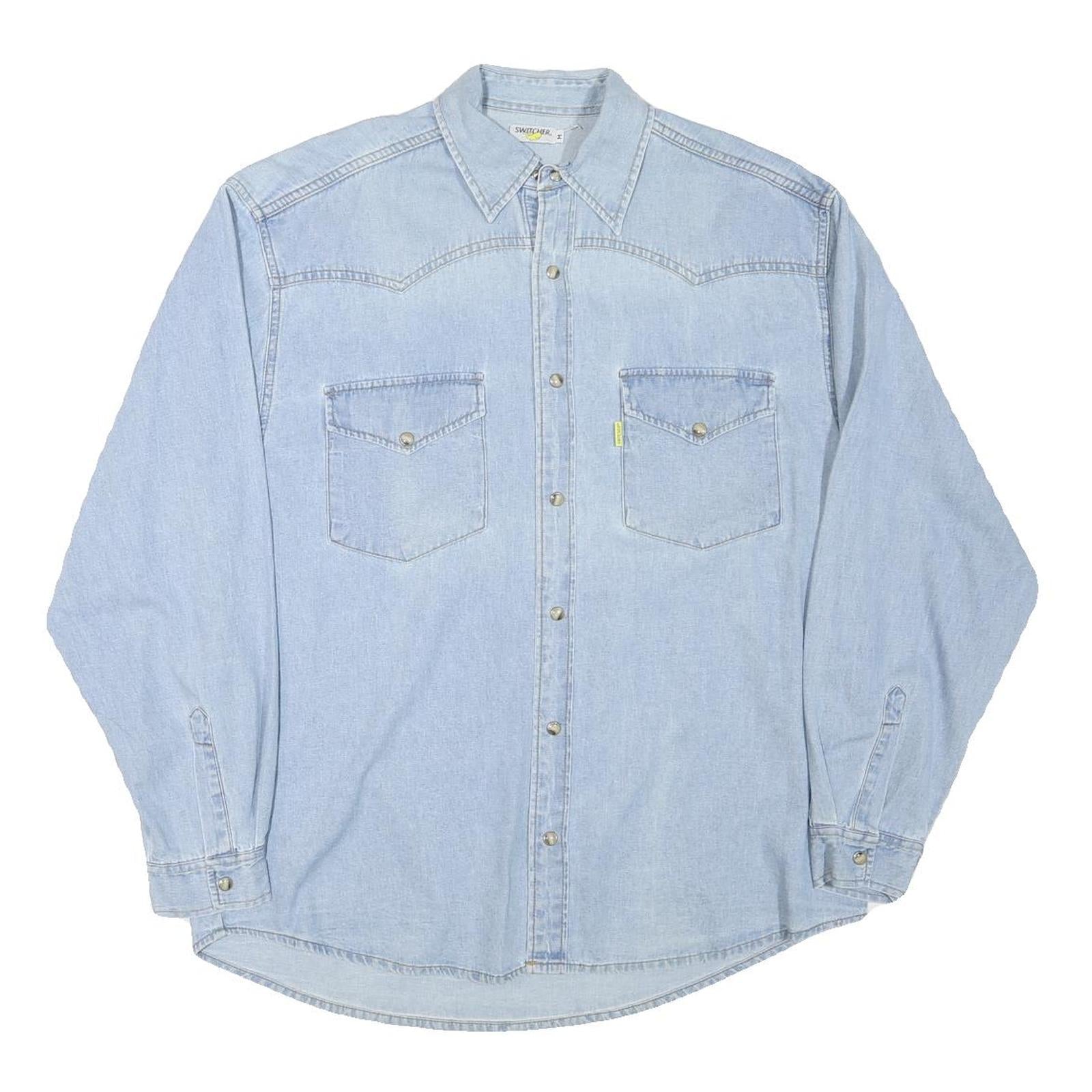 SWITCHER Mens Blue Denim Cotton Blend Shirt S Toyota Drivers Club Switzerland Refurbished - N/A refurbished available on Cerqular