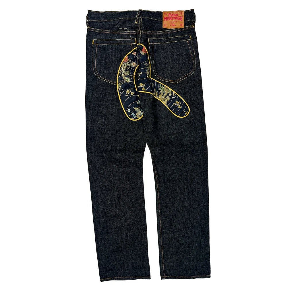 Evisu Jeans - 34W 31L Dark Wash Denim Refurbished - Thrifted (note: this is a term often used to describe second- refurbished available on Cerqular