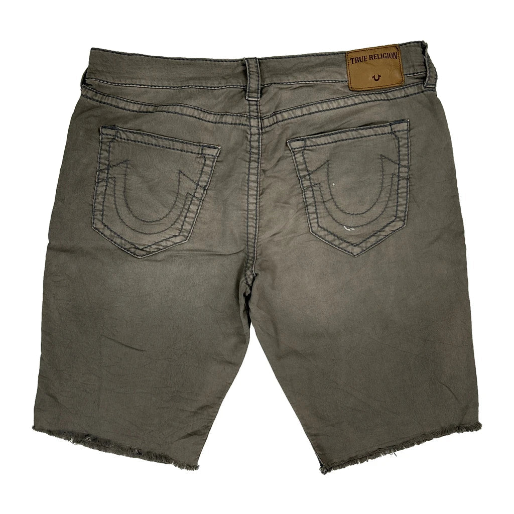 Buy True Religion Denim Shorts - 38W 12L Grey Cotton Refurbished - $46.89 True Religion Denim Shorts - 38W 12L Grey Cotton Refurbished - Thrifted (note: this is a term often used to describe second- refurbished available on Cerqular