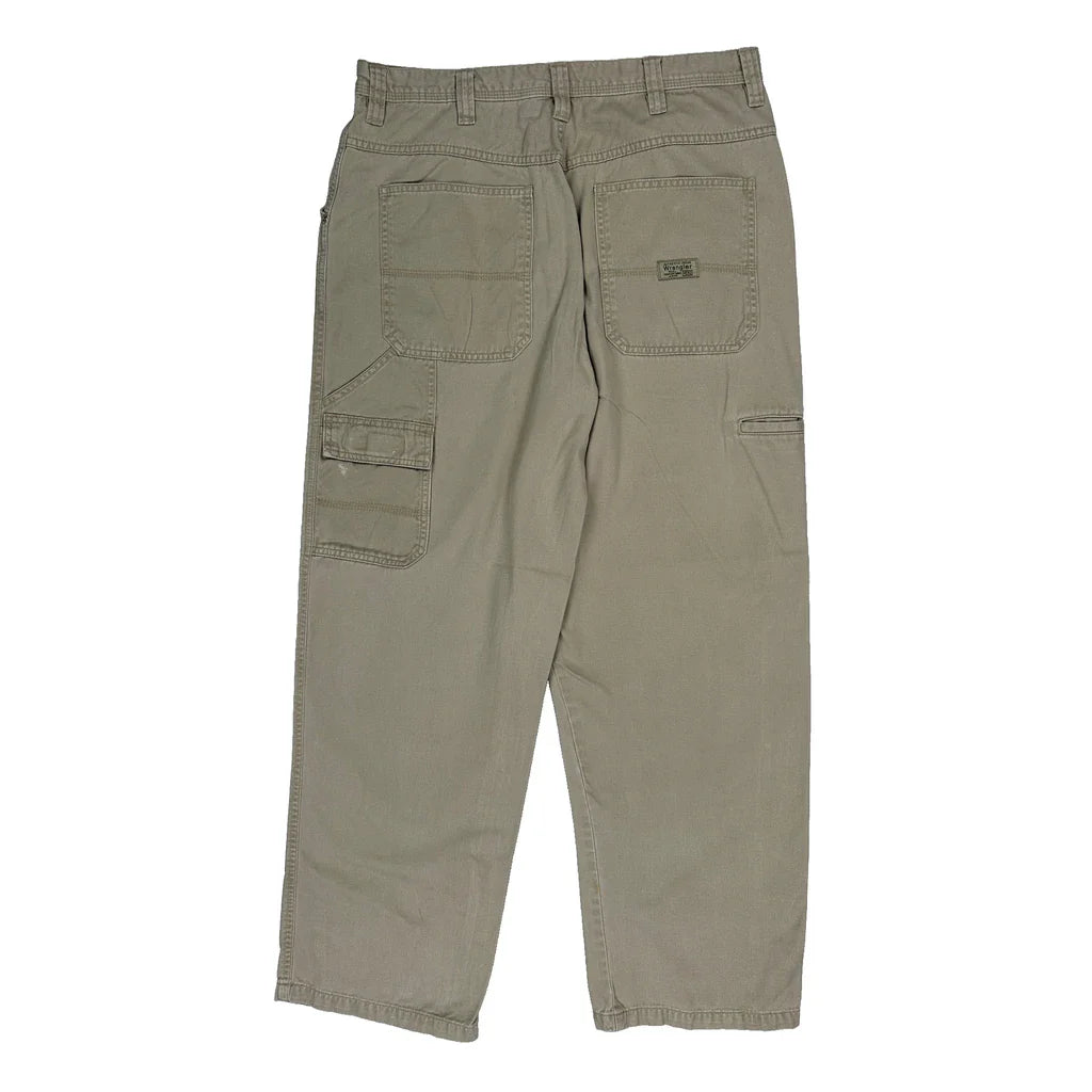Wrangler Cargo Trousers - 32W 32L Beige Cotton Refurbished - Thrifted (note: this is a term often used to describe second- refurbished available on Cerqular