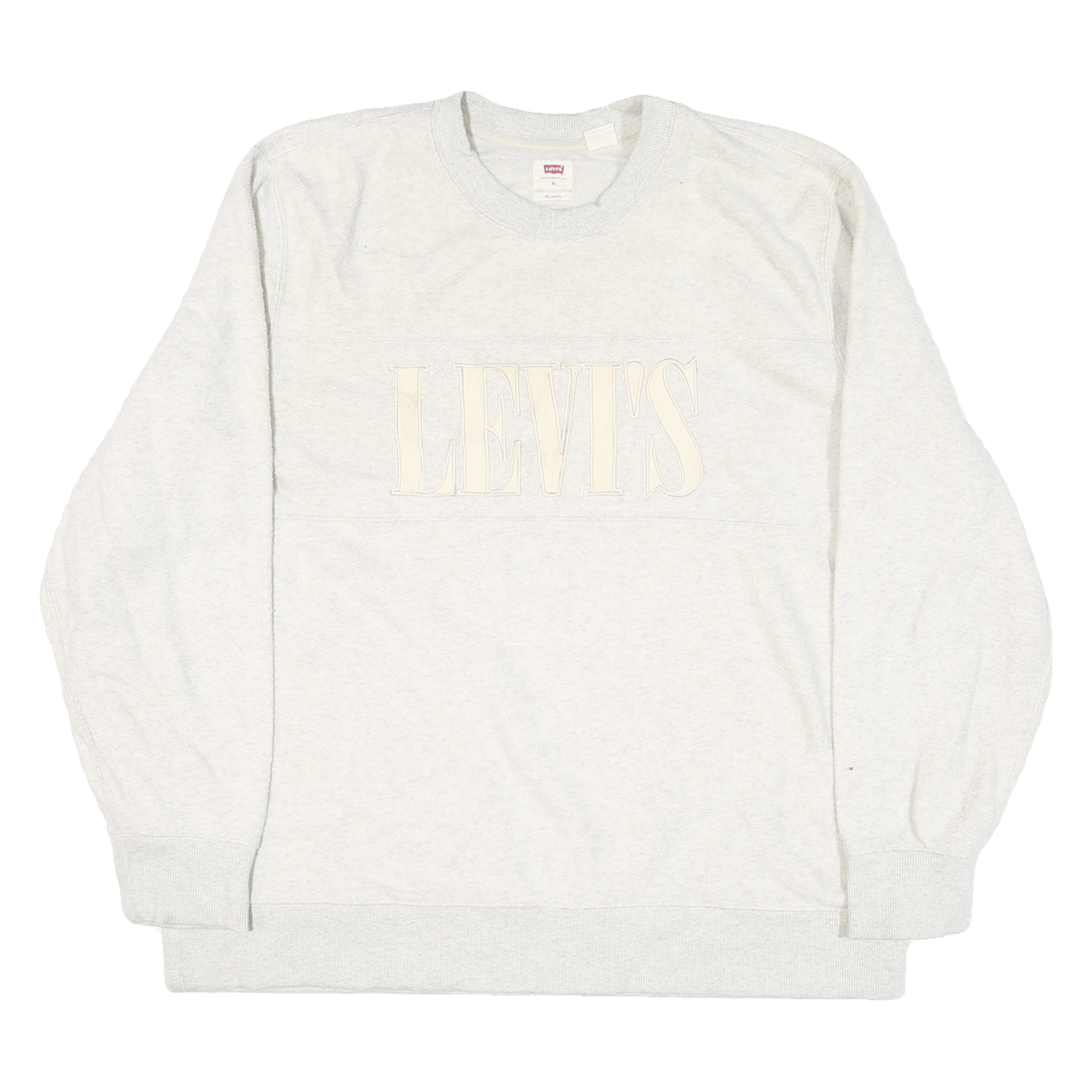 LEVI'S Womens Cream Jumper Pullover Plain Crew Neck Basic Knit XL Lightweight Refurbished - N/A refurbished available on Cerqular