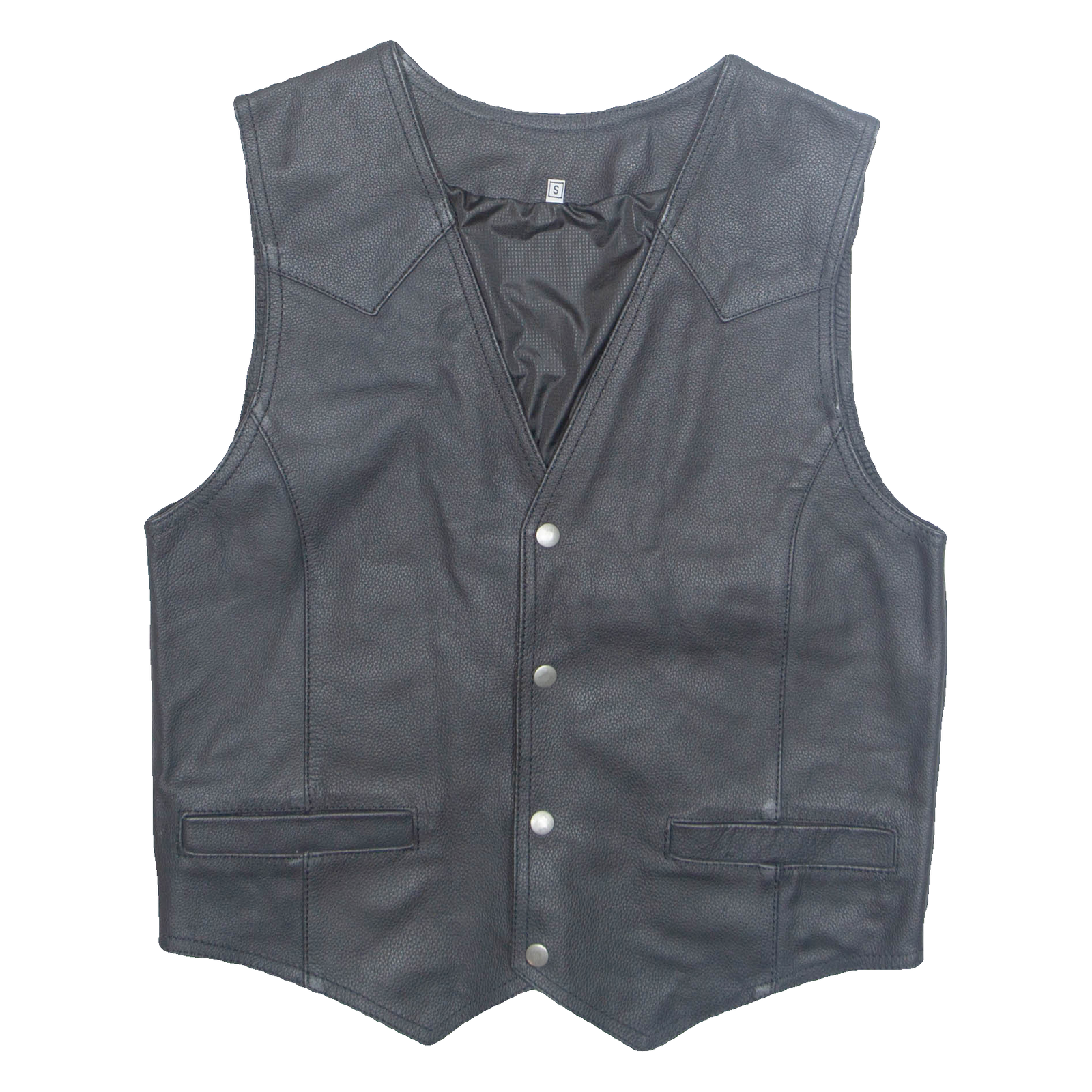 Mens Waistcoat Black Faux Leather S Refurbished - N/A refurbished available on Cerqular