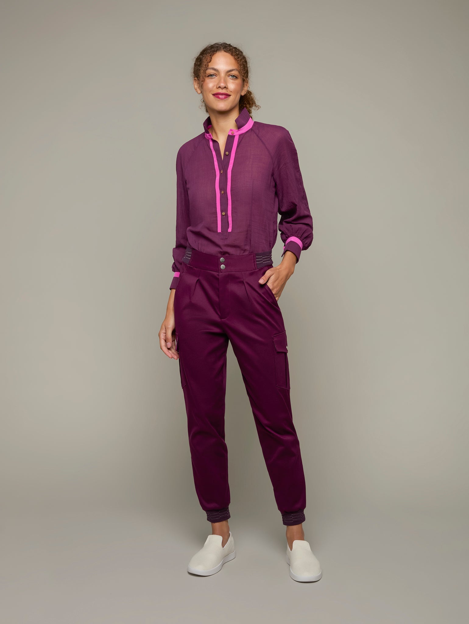 ZEPHYR | Easy Fit Raglan Blouse | Color: Cabernet | Size: XXS Refurbished - N/A refurbished available on Cerqular