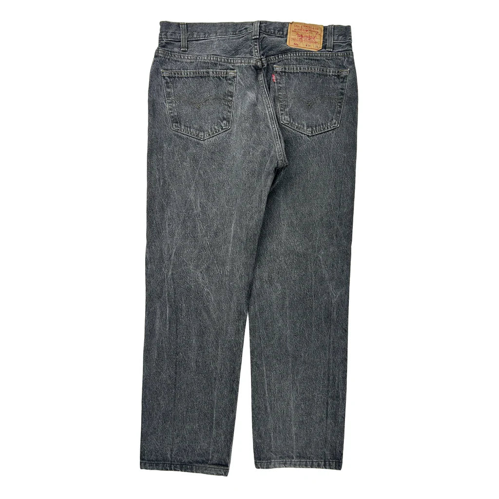 501 Levis Jeans - 36W 32L Grey Cotton Refurbished - Thrifted (note: this is a term often used to describe second- refurbished available on Cerqular
