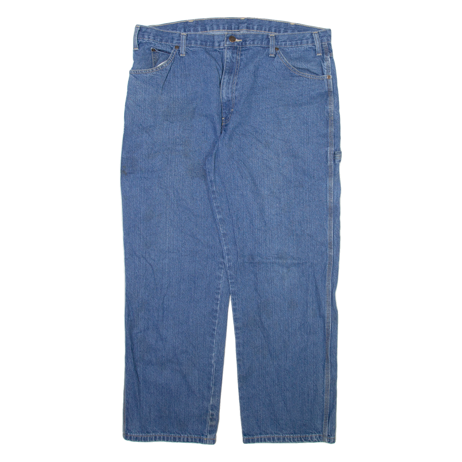 DICKIES Carpenter Mens Jeans Blue Regular Straight W38 L30 Refurbished - N/A refurbished available on Cerqular