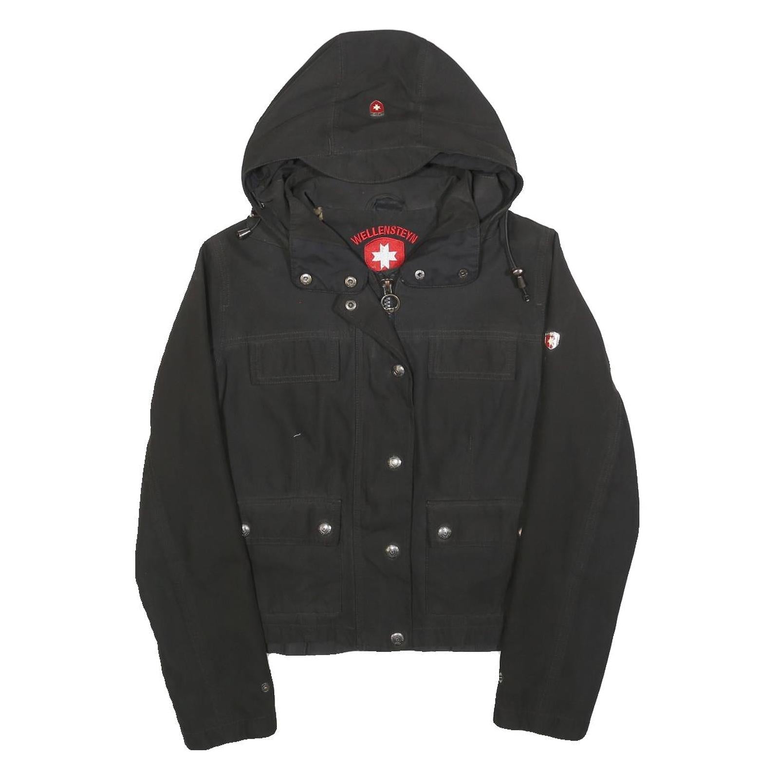 WELLENSTEYN Womens Black Jacket S Cotton Blend Hooded Zip Casual Outdoor Refurbished - N/A refurbished available on Cerqular