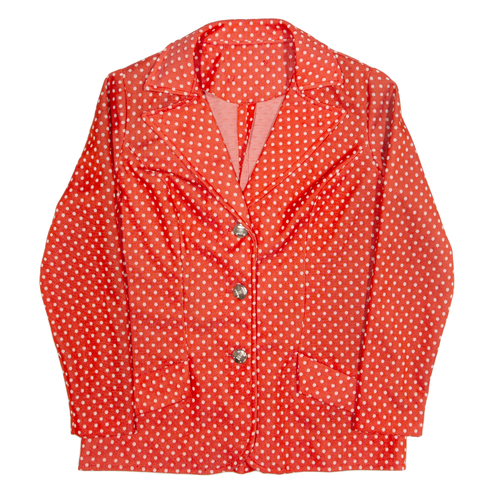 Womens Printed Shirt Red Collared Long Sleeve 90s Polka Dot S Refurbished - N/A refurbished available on Cerqular